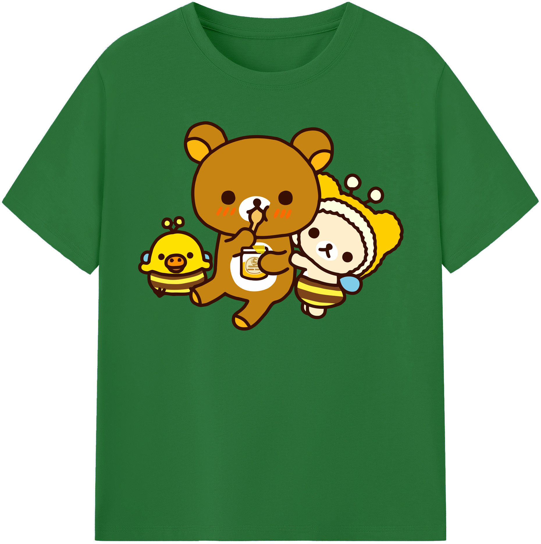（画像用） リラックマ リラックマ キイロイトリ Rilakkuma Korilakkuma Kiiroitori 綿100％半袖Tシャツ（フロントプリント）