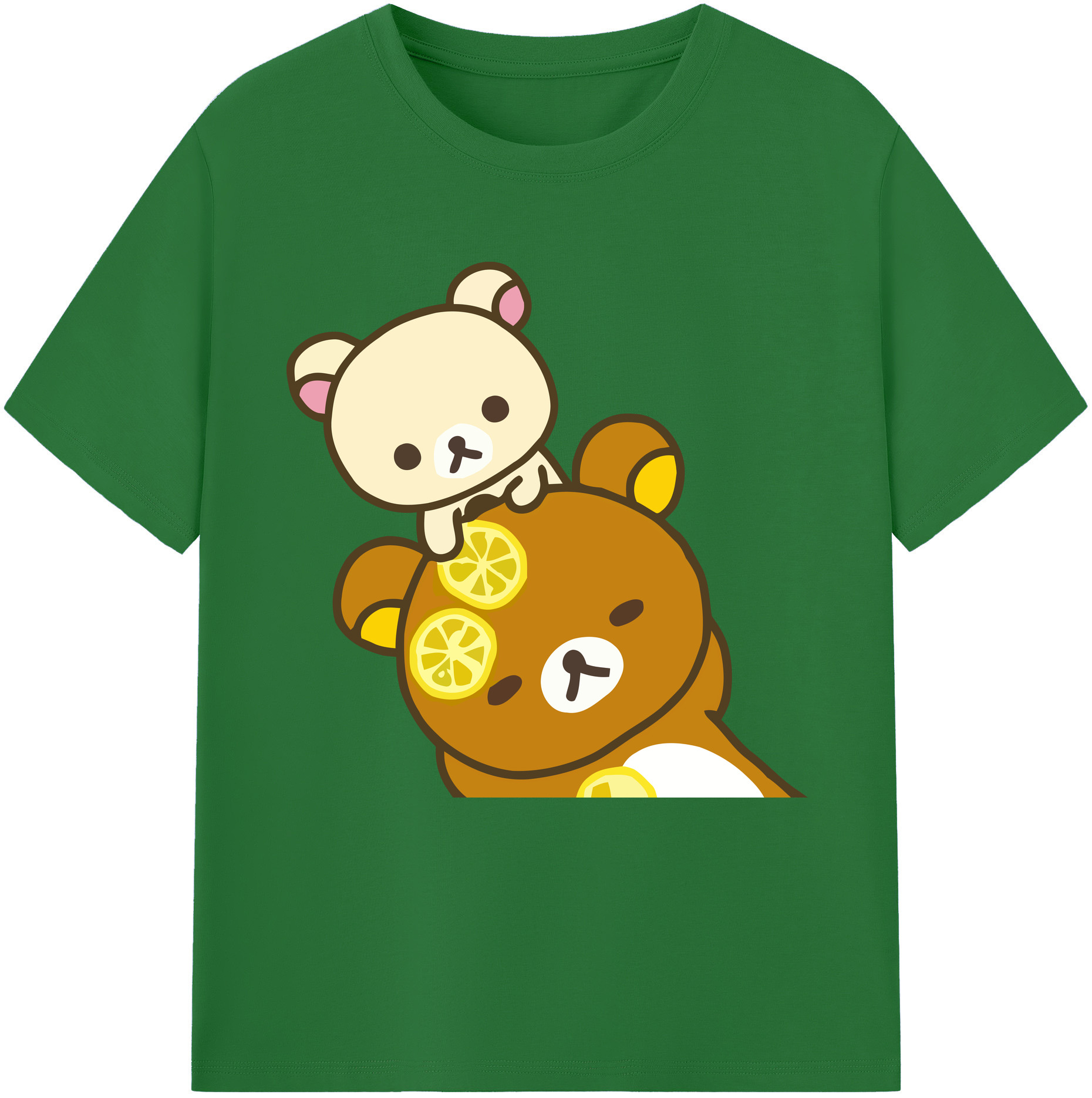 （画像用） リラックマ リラックマ キイロイトリ Rilakkuma Korilakkuma Kiiroitori 綿100％半袖Tシャツ（フロントプリント）