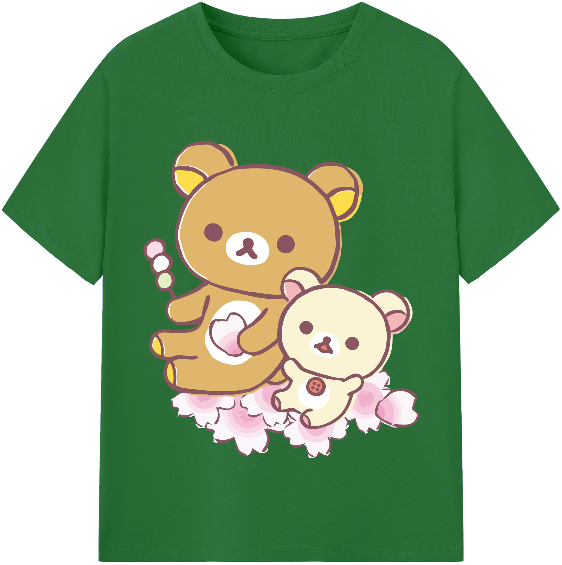 （画像用） リラックマ リラックマ キイロイトリ Rilakkuma Korilakkuma Kiiroitori 綿100％半袖Tシャツ（フロントプリント）