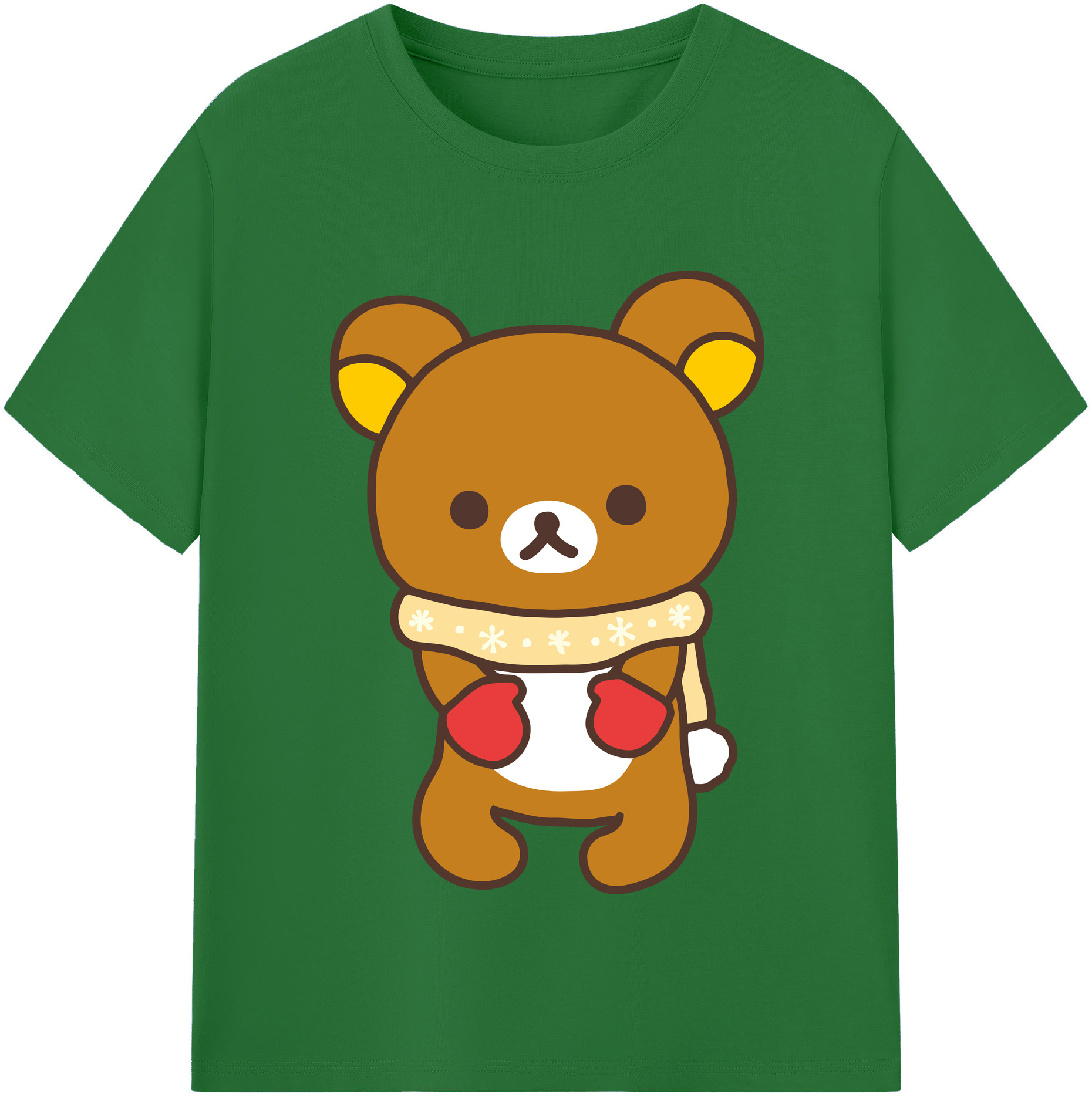 （画像用） リラックマ リラックマ キイロイトリ Rilakkuma Korilakkuma Kiiroitori 綿100％半袖Tシャツ（フロントプリント）