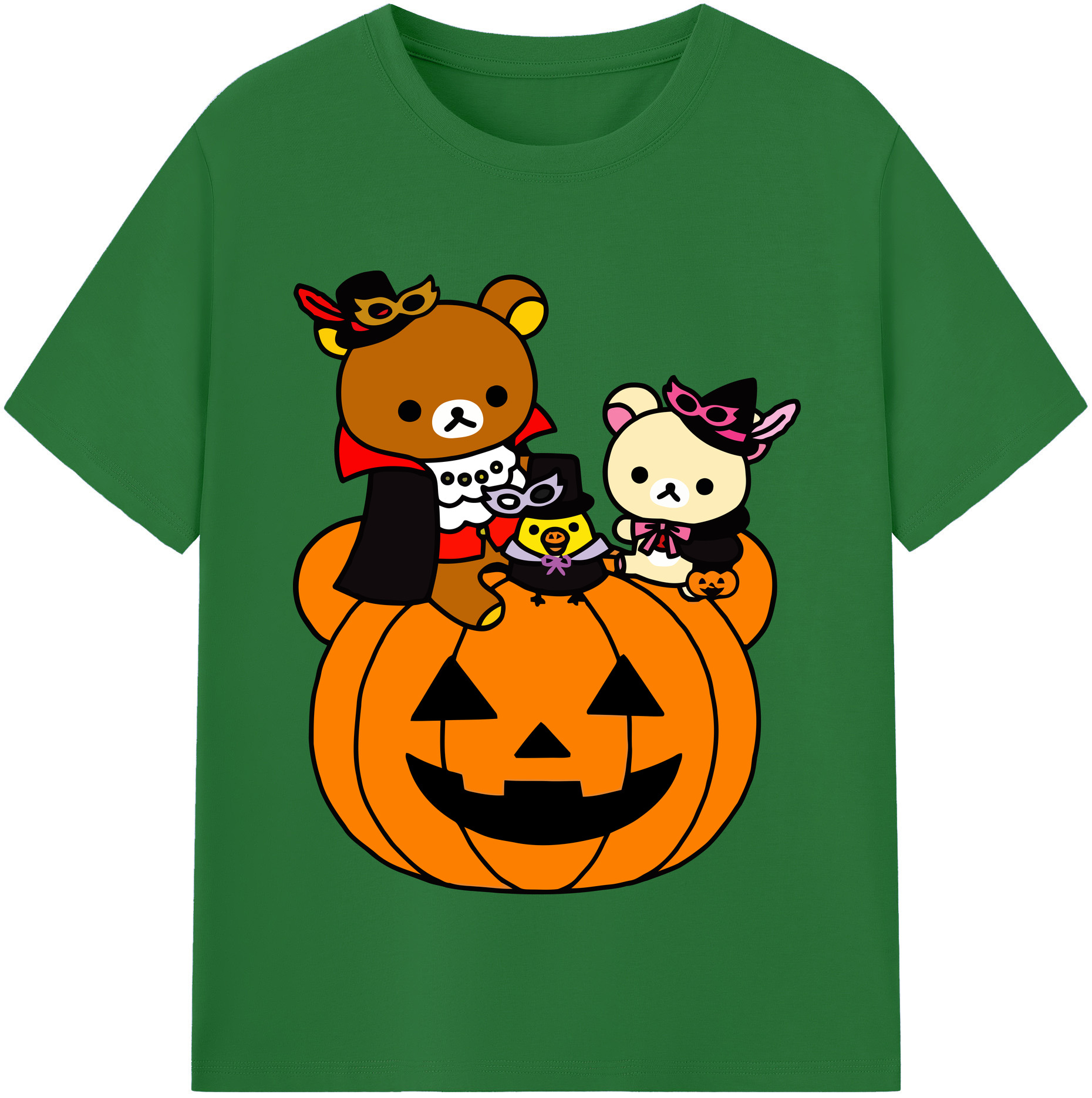 （画像用） リラックマ リラックマ キイロイトリ Rilakkuma Korilakkuma Kiiroitori 綿100％半袖Tシャツ（フロントプリント）