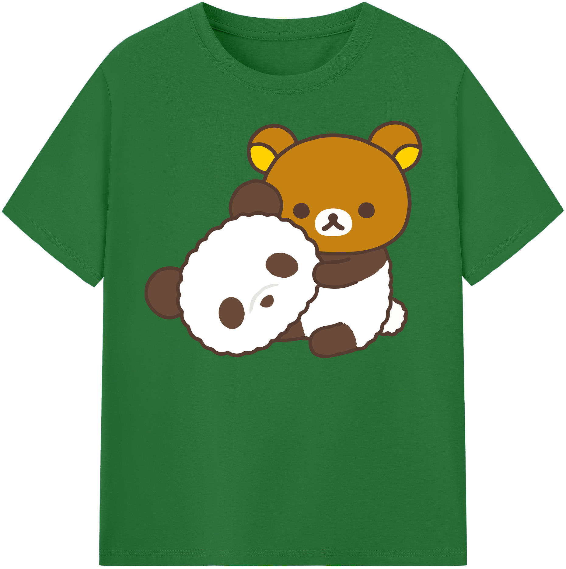 （画像用） リラックマ リラックマ キイロイトリ Rilakkuma Korilakkuma Kiiroitori 綿100％半袖Tシャツ（フロントプリント）