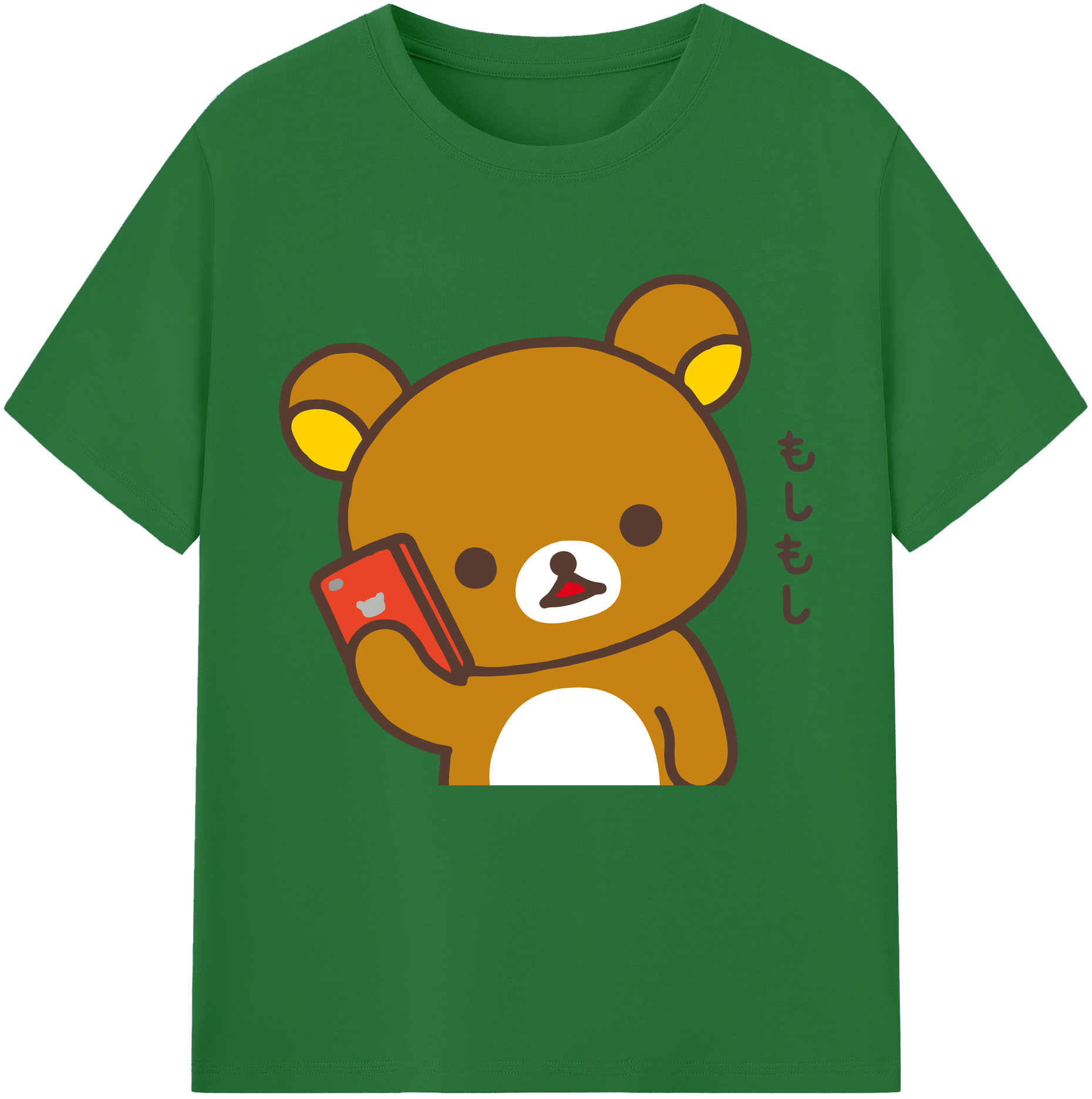 （画像用） リラックマ リラックマ キイロイトリ Rilakkuma Korilakkuma Kiiroitori 綿100％半袖Tシャツ（フロントプリント）
