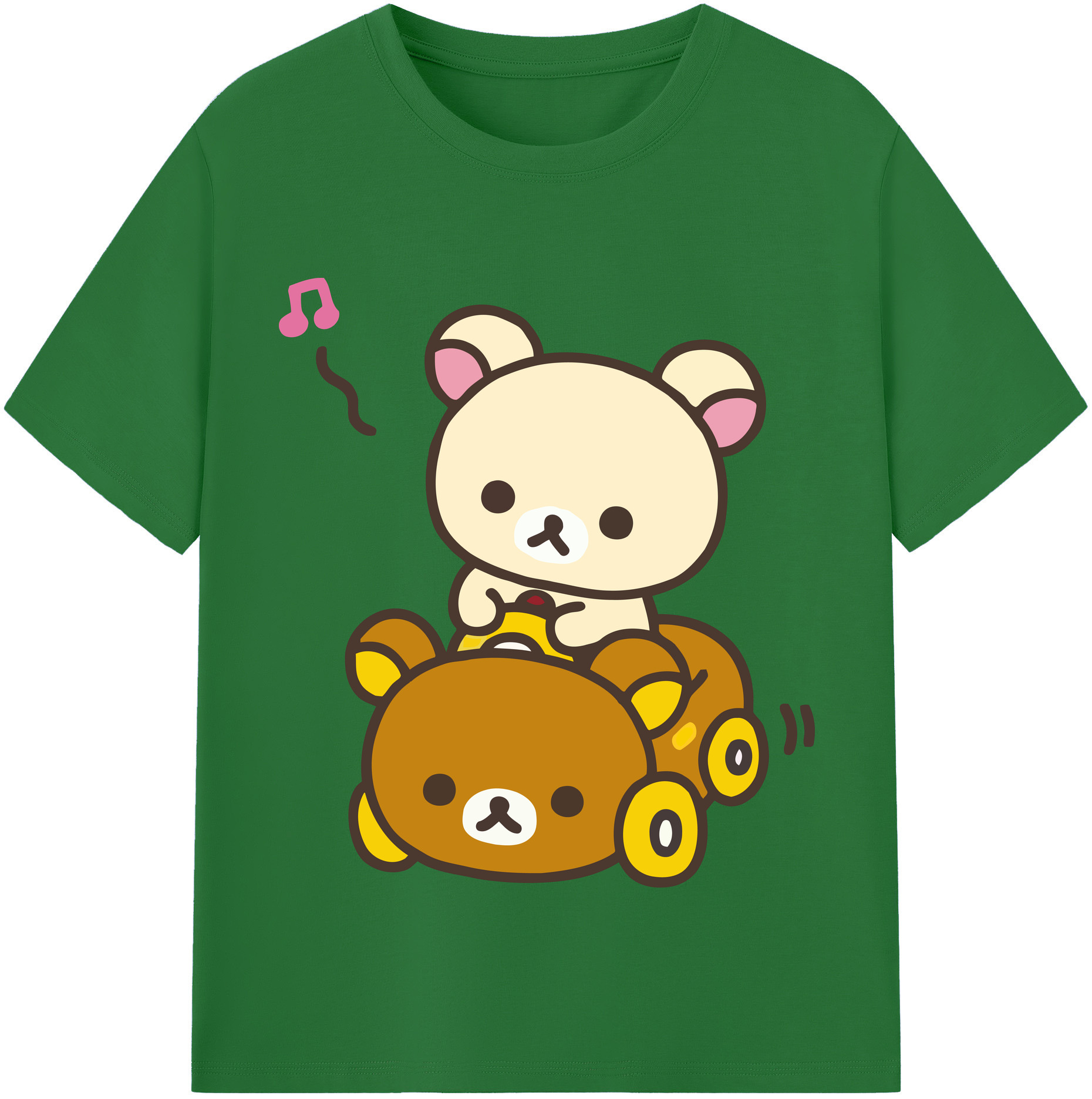 （画像用） リラックマ リラックマ キイロイトリ Rilakkuma Korilakkuma Kiiroitori 綿100％半袖Tシャツ（フロントプリント）