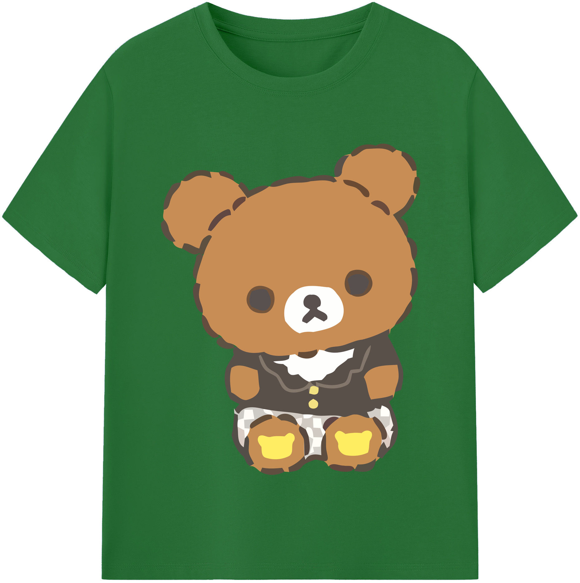 （画像用） リラックマ リラックマ キイロイトリ Rilakkuma Korilakkuma Kiiroitori 綿100％半袖Tシャツ（フロントプリント）