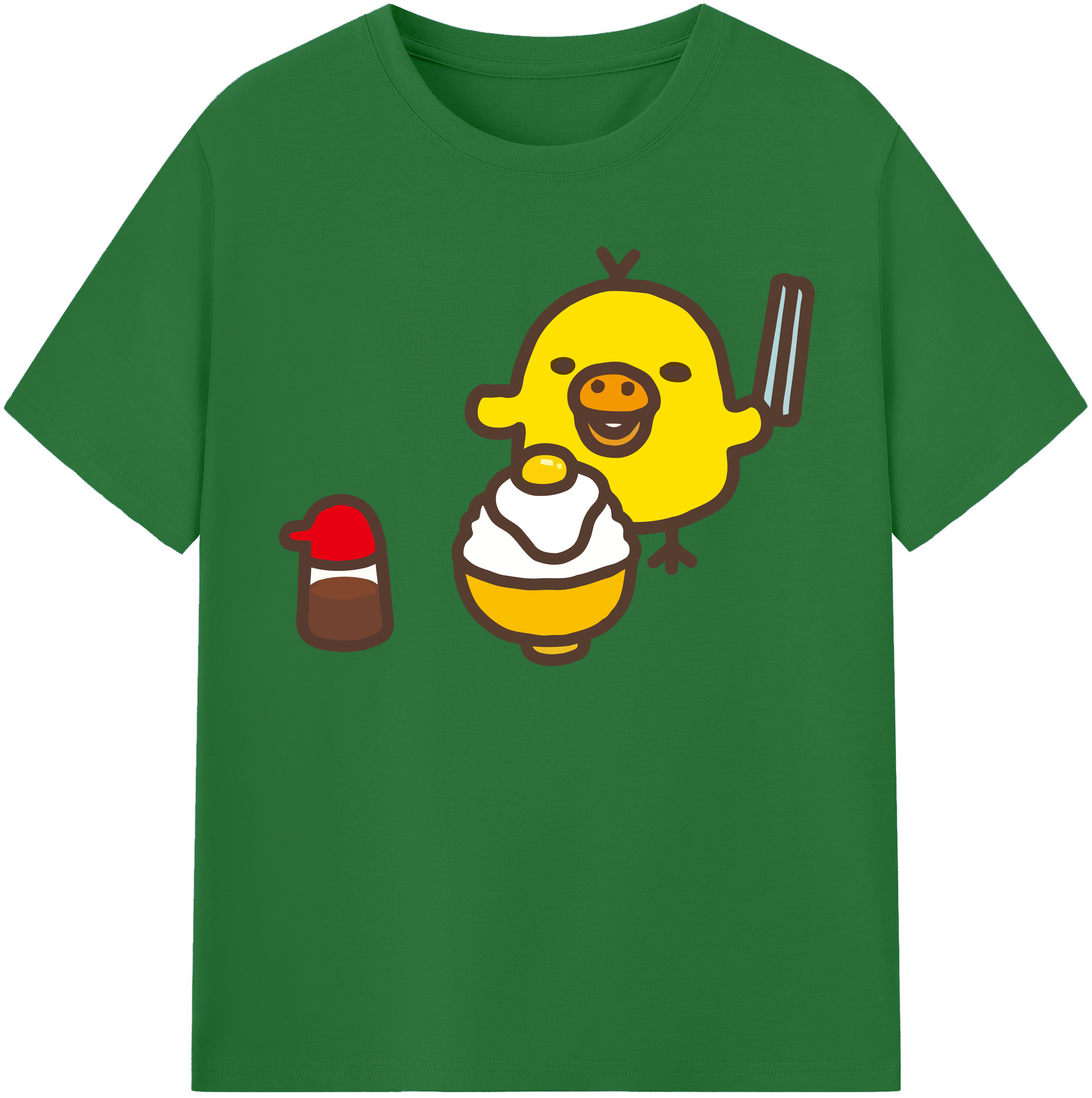 （画像用） リラックマ リラックマ キイロイトリ Rilakkuma Korilakkuma Kiiroitori 綿100％半袖Tシャツ（フロントプリント）