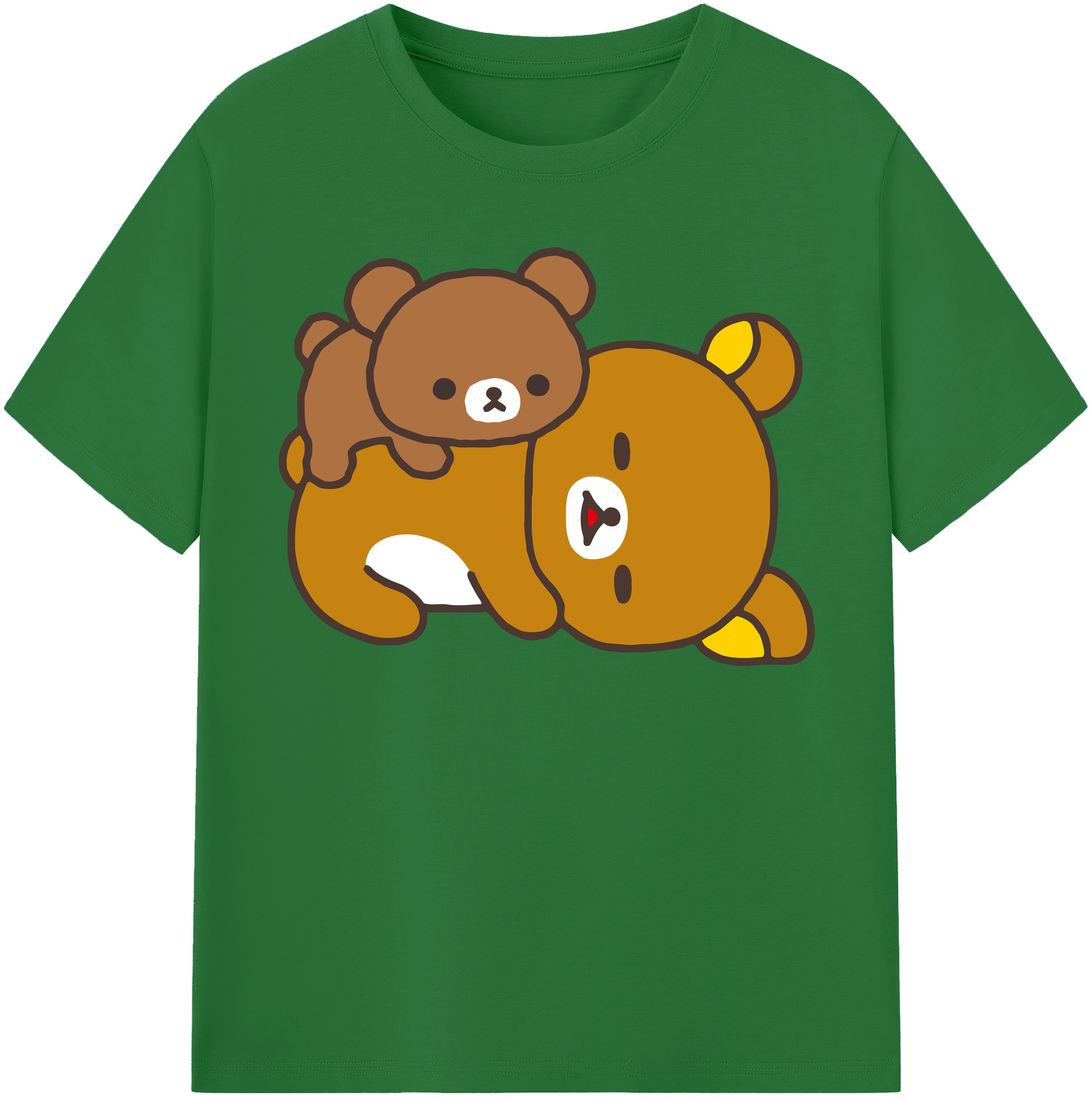 （画像用） リラックマ リラックマ キイロイトリ Rilakkuma Korilakkuma Kiiroitori 綿100％半袖Tシャツ（フロントプリント）