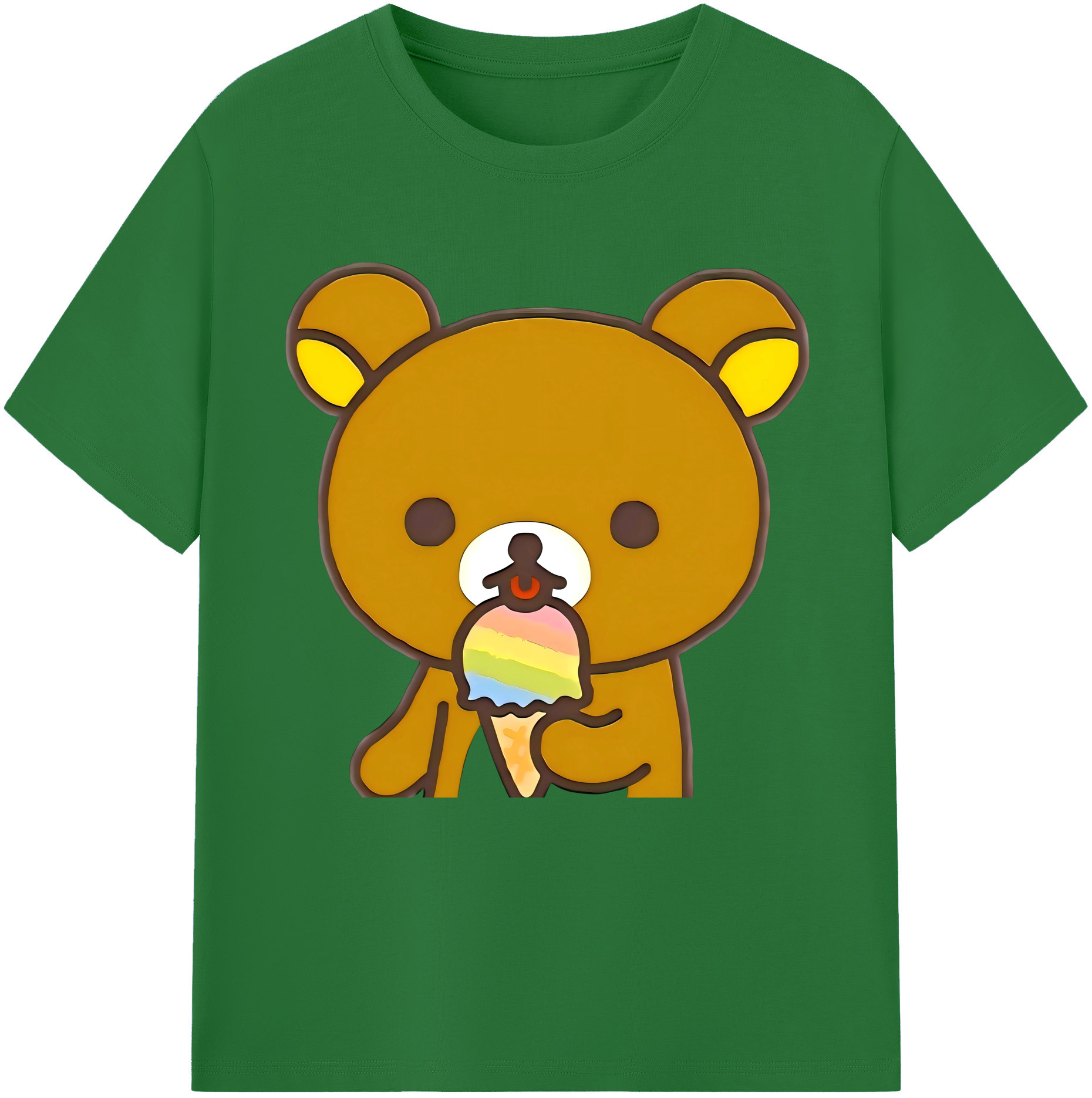 （画像用） リラックマ リラックマ キイロイトリ Rilakkuma Korilakkuma Kiiroitori 綿100％半袖Tシャツ（フロントプリント）