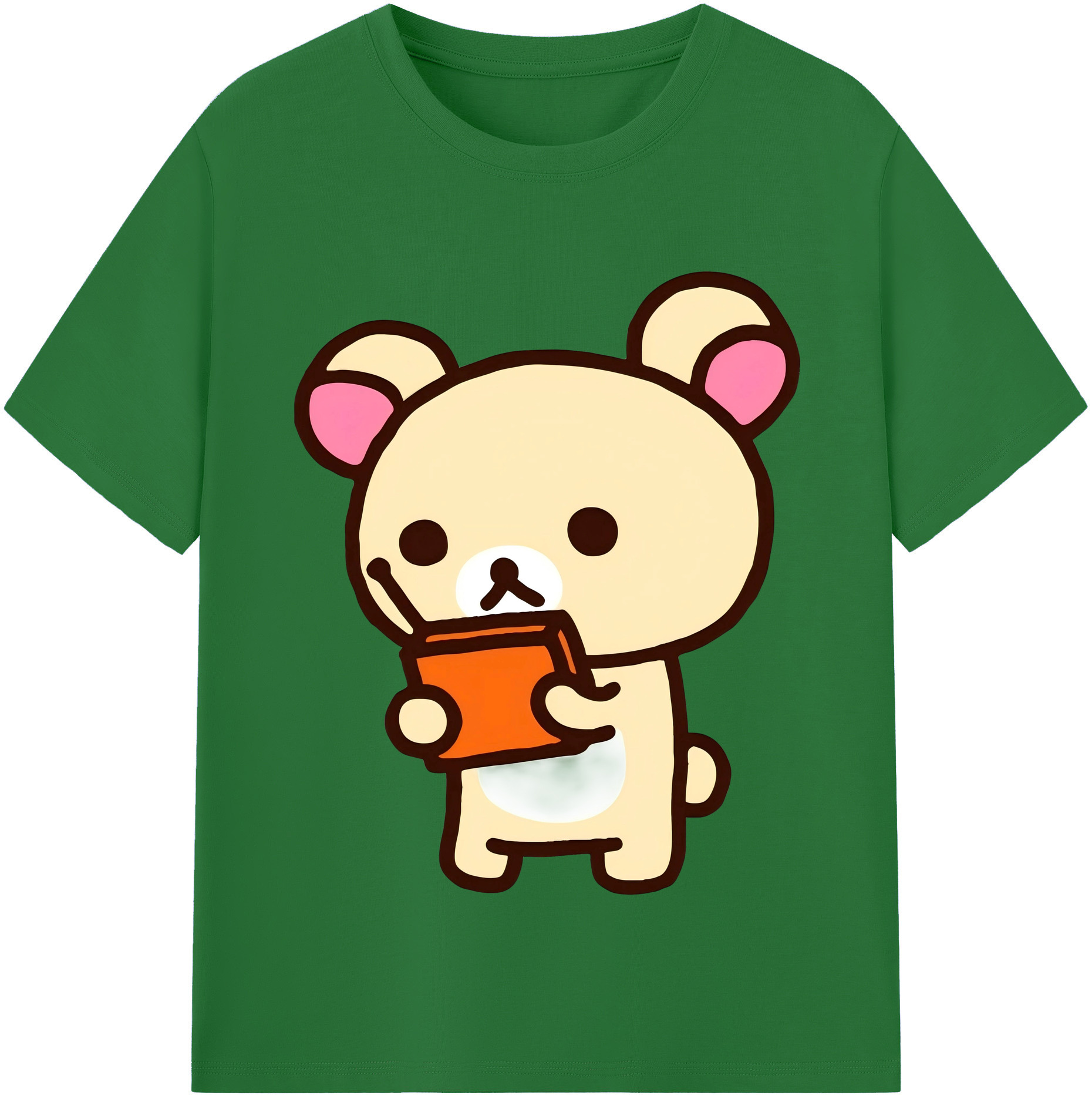 （画像用） リラックマ リラックマ キイロイトリ Rilakkuma Korilakkuma Kiiroitori 綿100％半袖Tシャツ（フロントプリント）