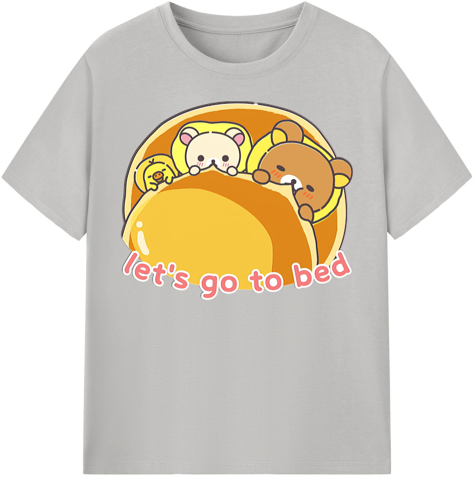 （画像用） リラックマ リラックマ キイロイトリ Rilakkuma Korilakkuma Kiiroitori 綿100％半袖Tシャツ（フロントプリント）
