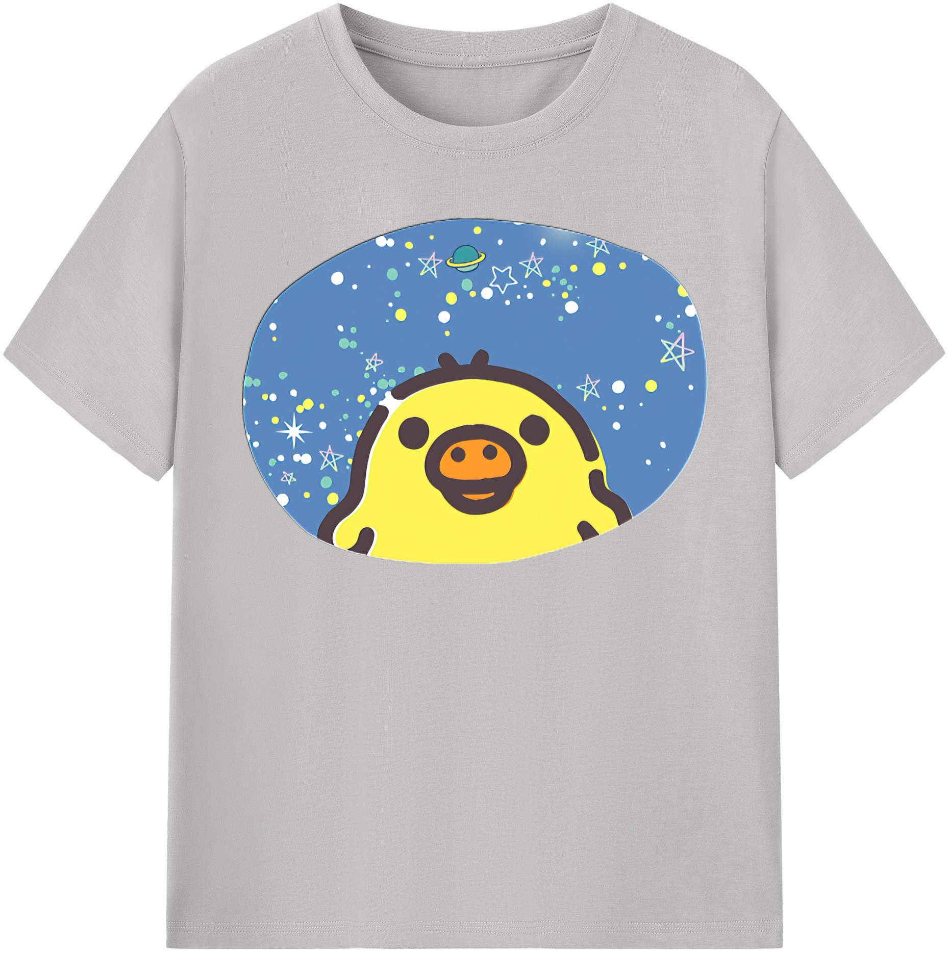 （画像用） リラックマ リラックマ キイロイトリ Rilakkuma Korilakkuma Kiiroitori 綿100％半袖Tシャツ（フロントプリント）