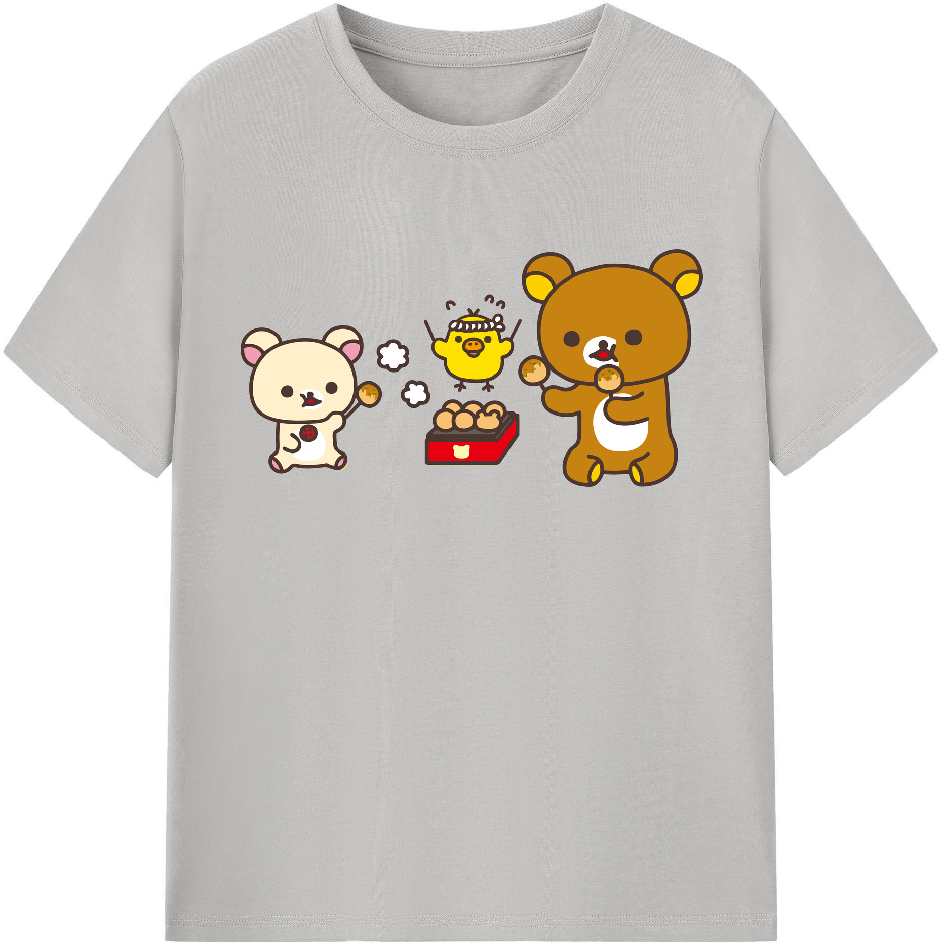 （画像用） リラックマ リラックマ キイロイトリ Rilakkuma Korilakkuma Kiiroitori 綿100％半袖Tシャツ（フロントプリント）