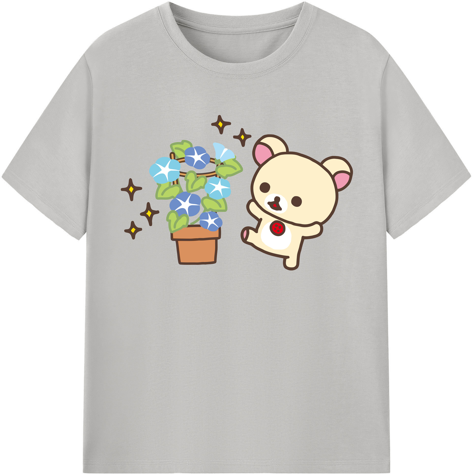 （画像用） リラックマ リラックマ キイロイトリ Rilakkuma Korilakkuma Kiiroitori 綿100％半袖Tシャツ（フロントプリント）