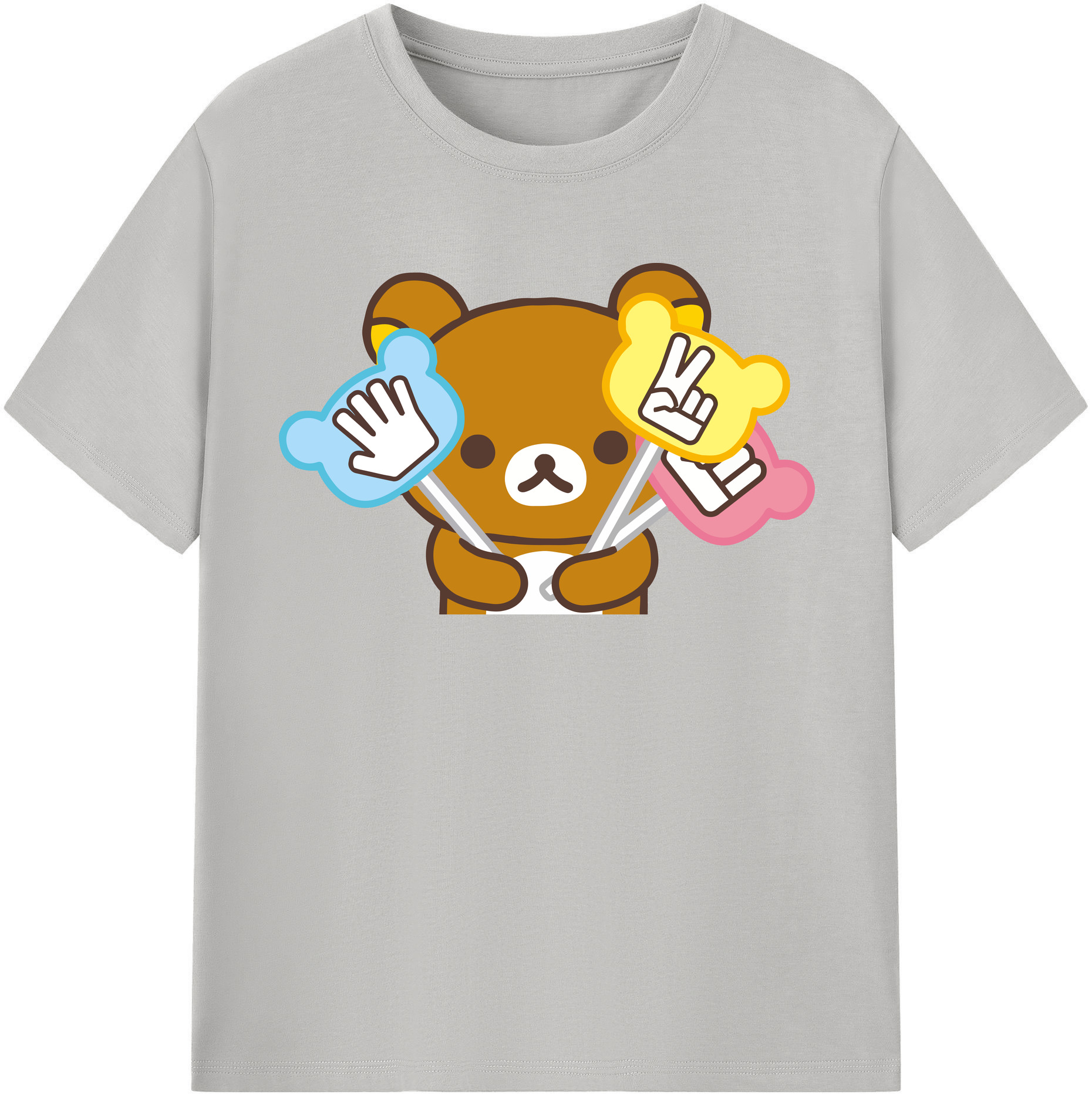 （画像用） リラックマ リラックマ キイロイトリ Rilakkuma Korilakkuma Kiiroitori 綿100％半袖Tシャツ（フロントプリント）