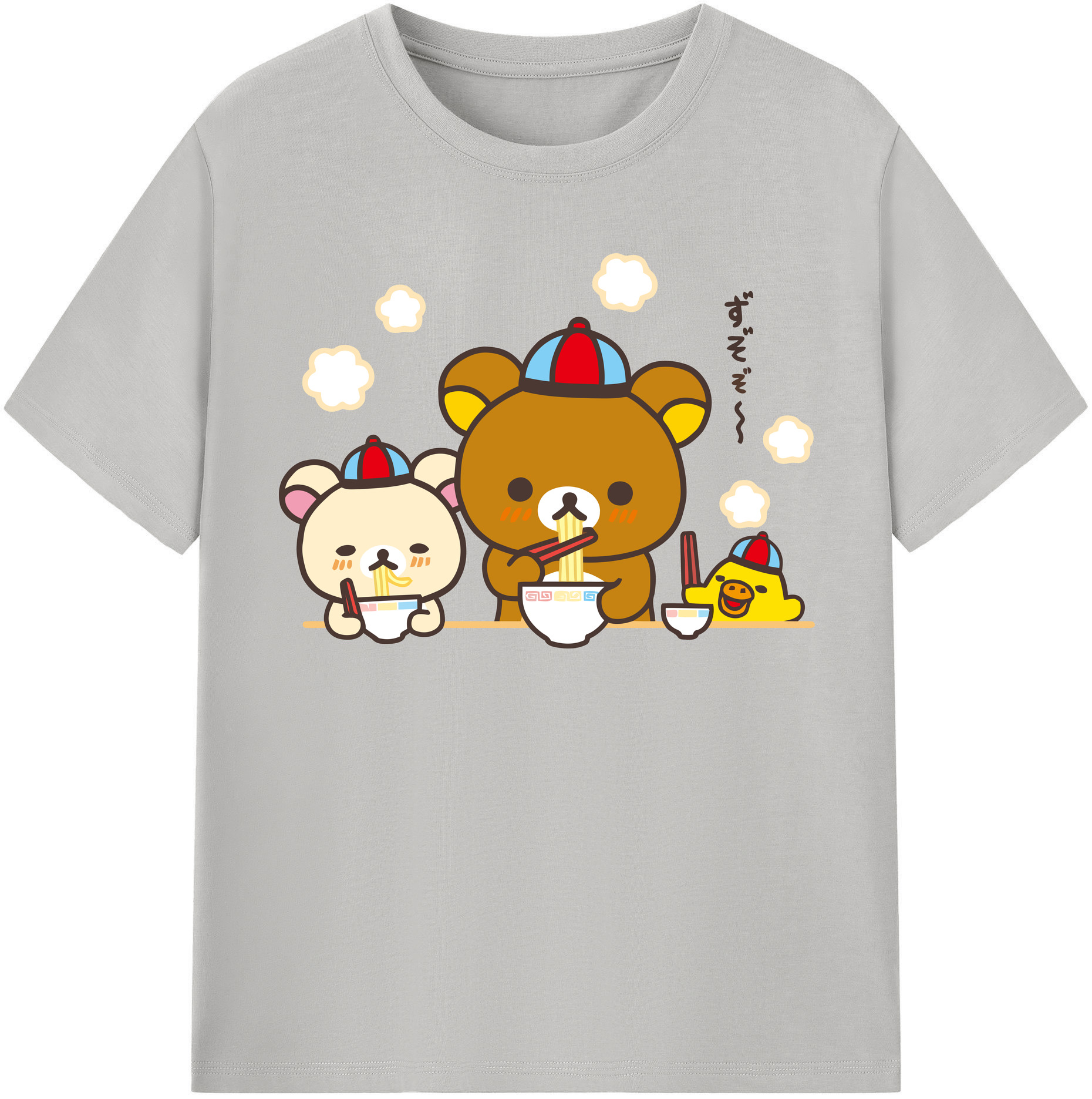 （画像用） リラックマ リラックマ キイロイトリ Rilakkuma Korilakkuma Kiiroitori 綿100％半袖Tシャツ（フロントプリント）