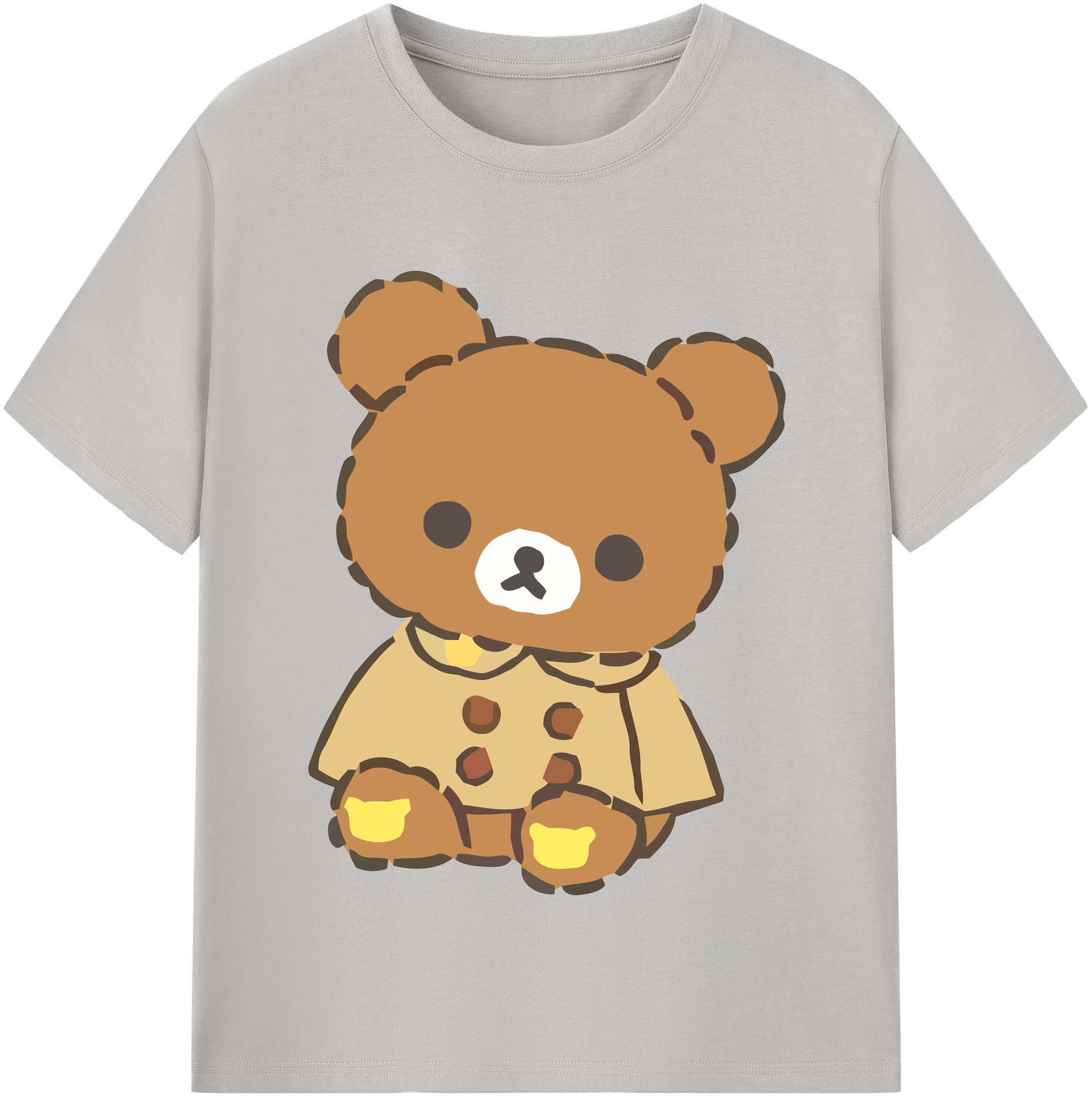（画像用） リラックマ リラックマ キイロイトリ Rilakkuma Korilakkuma Kiiroitori 綿100％半袖Tシャツ（フロントプリント）