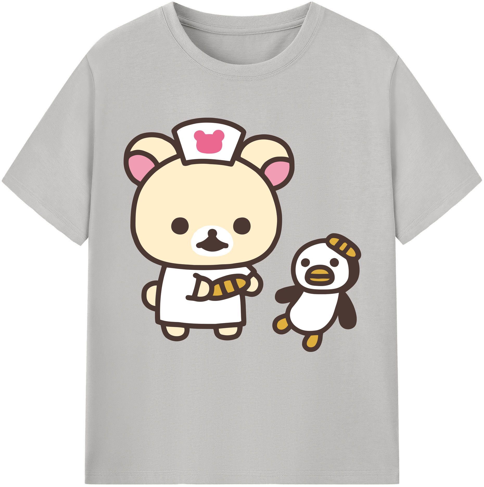 （画像用） リラックマ リラックマ キイロイトリ Rilakkuma Korilakkuma Kiiroitori 綿100％半袖Tシャツ（フロントプリント）