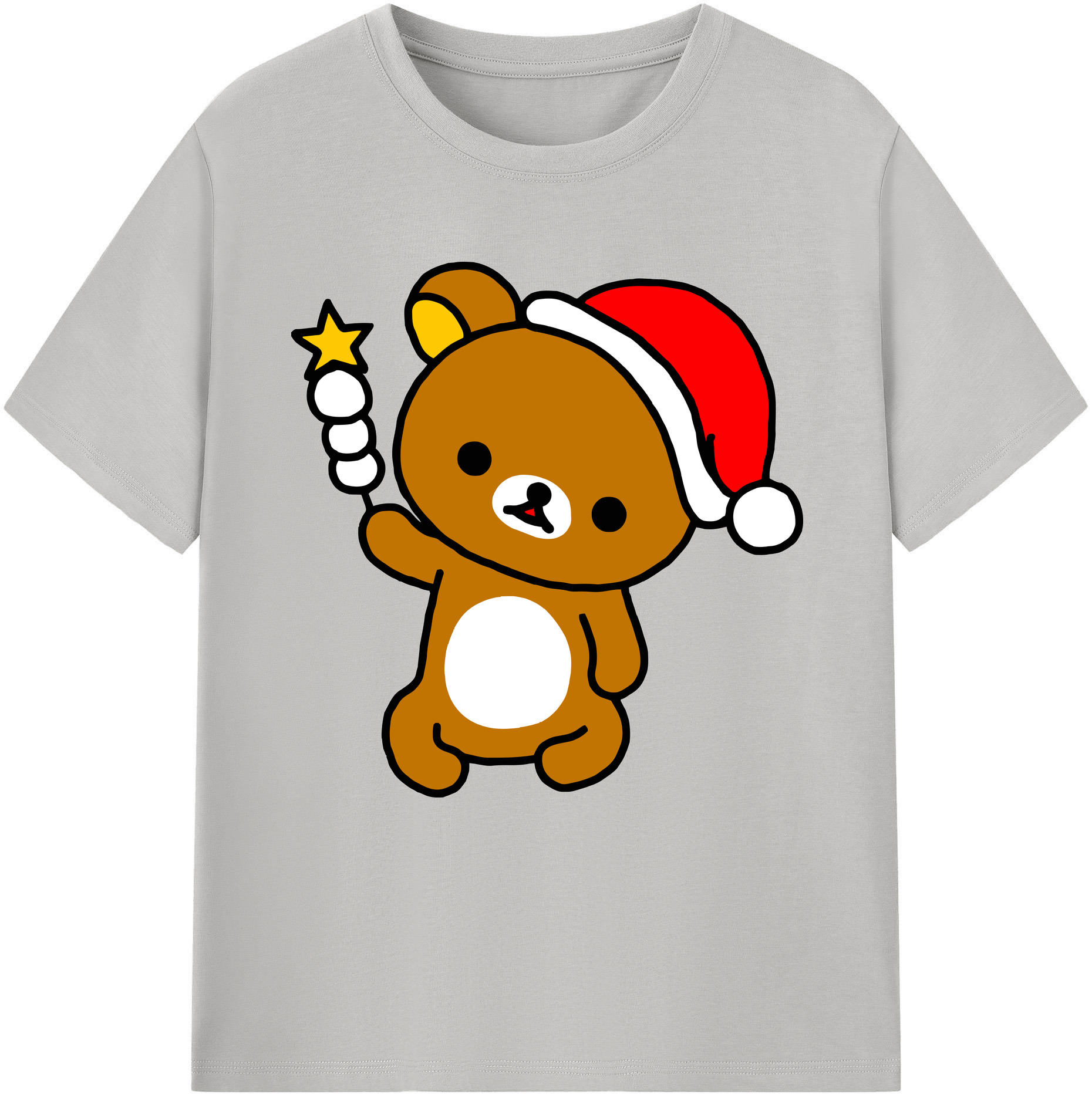 （画像用） リラックマ リラックマ キイロイトリ Rilakkuma Korilakkuma Kiiroitori 綿100％半袖Tシャツ（フロントプリント）