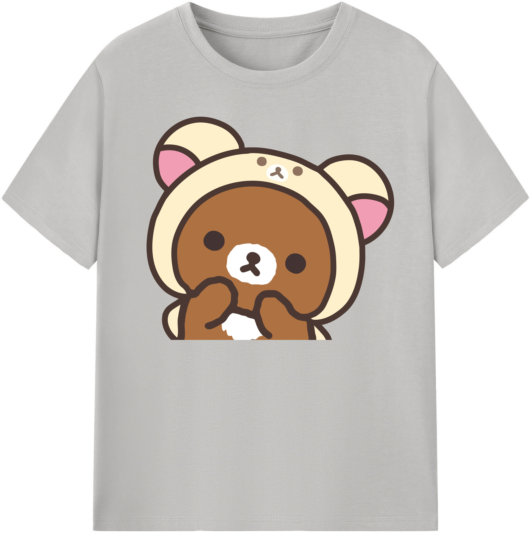 （画像用） リラックマ リラックマ キイロイトリ Rilakkuma Korilakkuma Kiiroitori 綿100％半袖Tシャツ（フロントプリント）