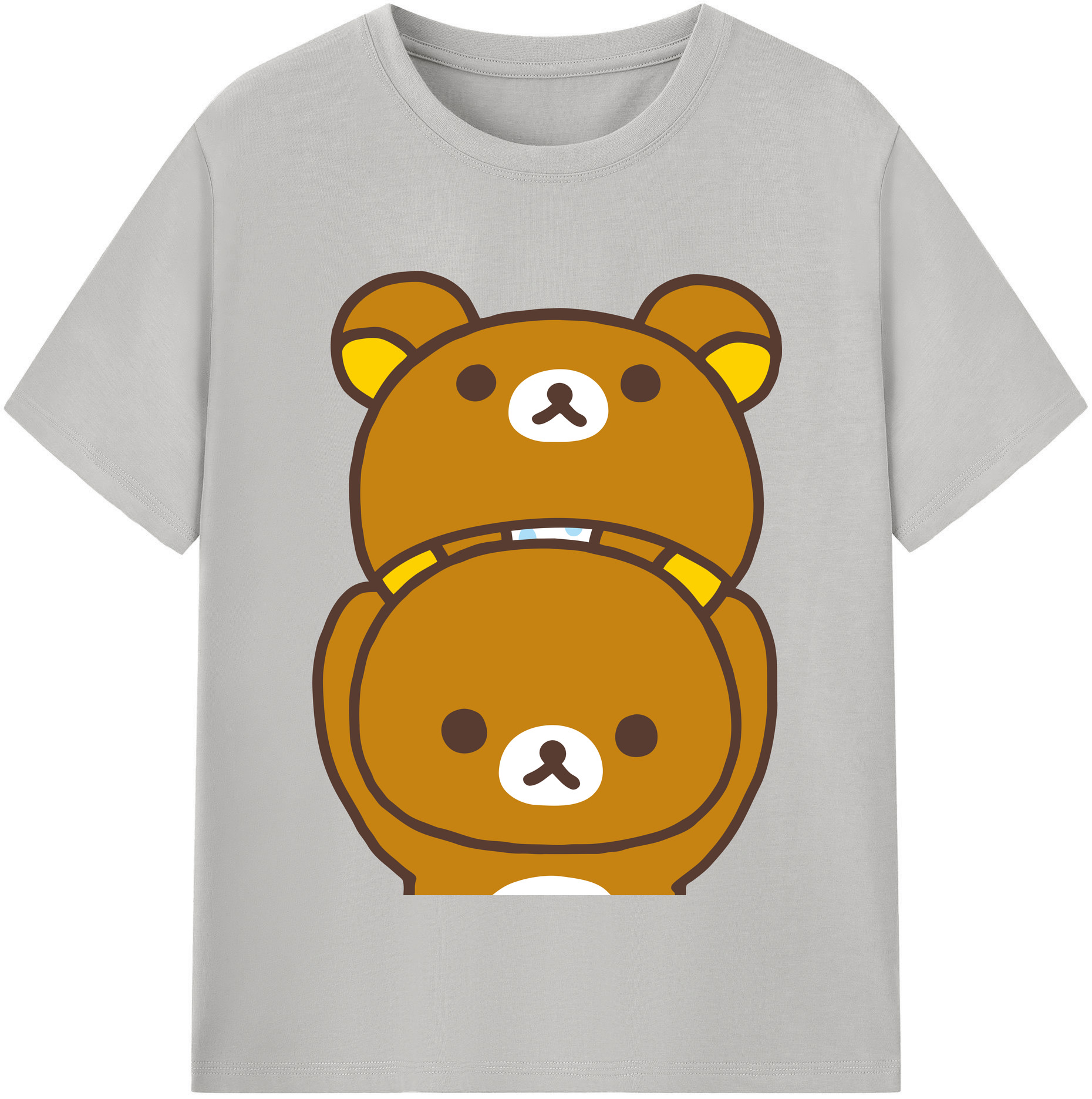 （画像用） リラックマ リラックマ キイロイトリ Rilakkuma Korilakkuma Kiiroitori 綿100％半袖Tシャツ（フロントプリント）
