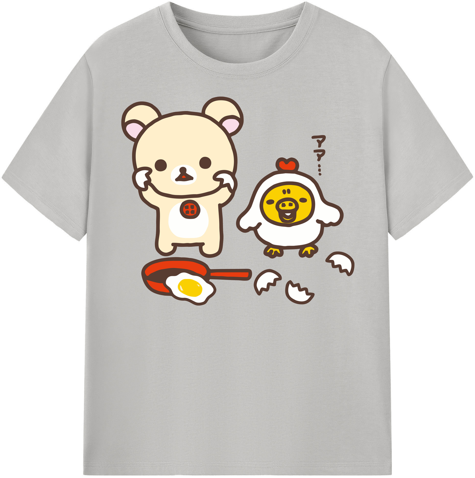（画像用） リラックマ リラックマ キイロイトリ Rilakkuma Korilakkuma Kiiroitori 綿100％半袖Tシャツ（フロントプリント）