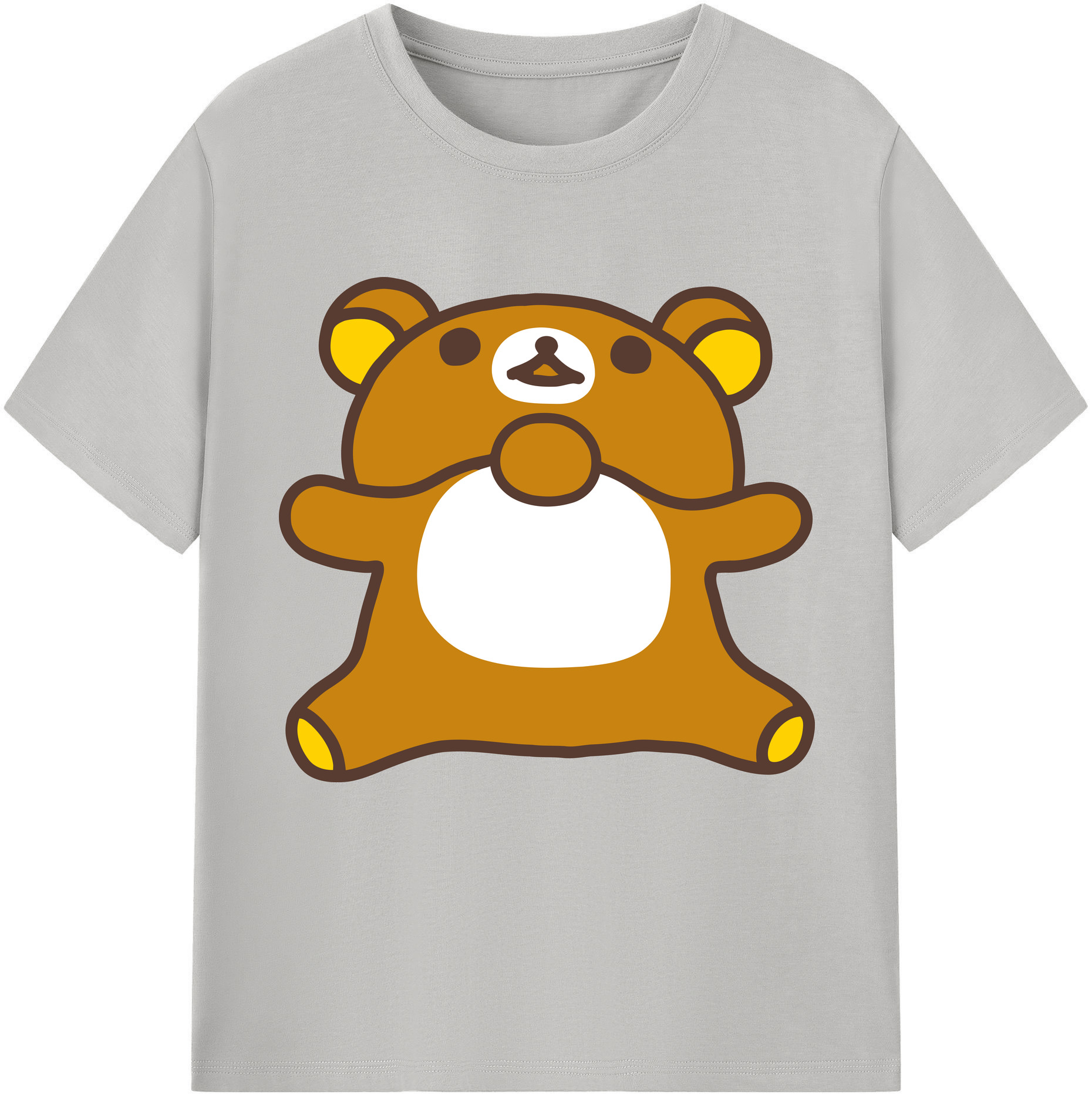 （画像用） リラックマ リラックマ キイロイトリ Rilakkuma Korilakkuma Kiiroitori 綿100％半袖Tシャツ（フロントプリント）