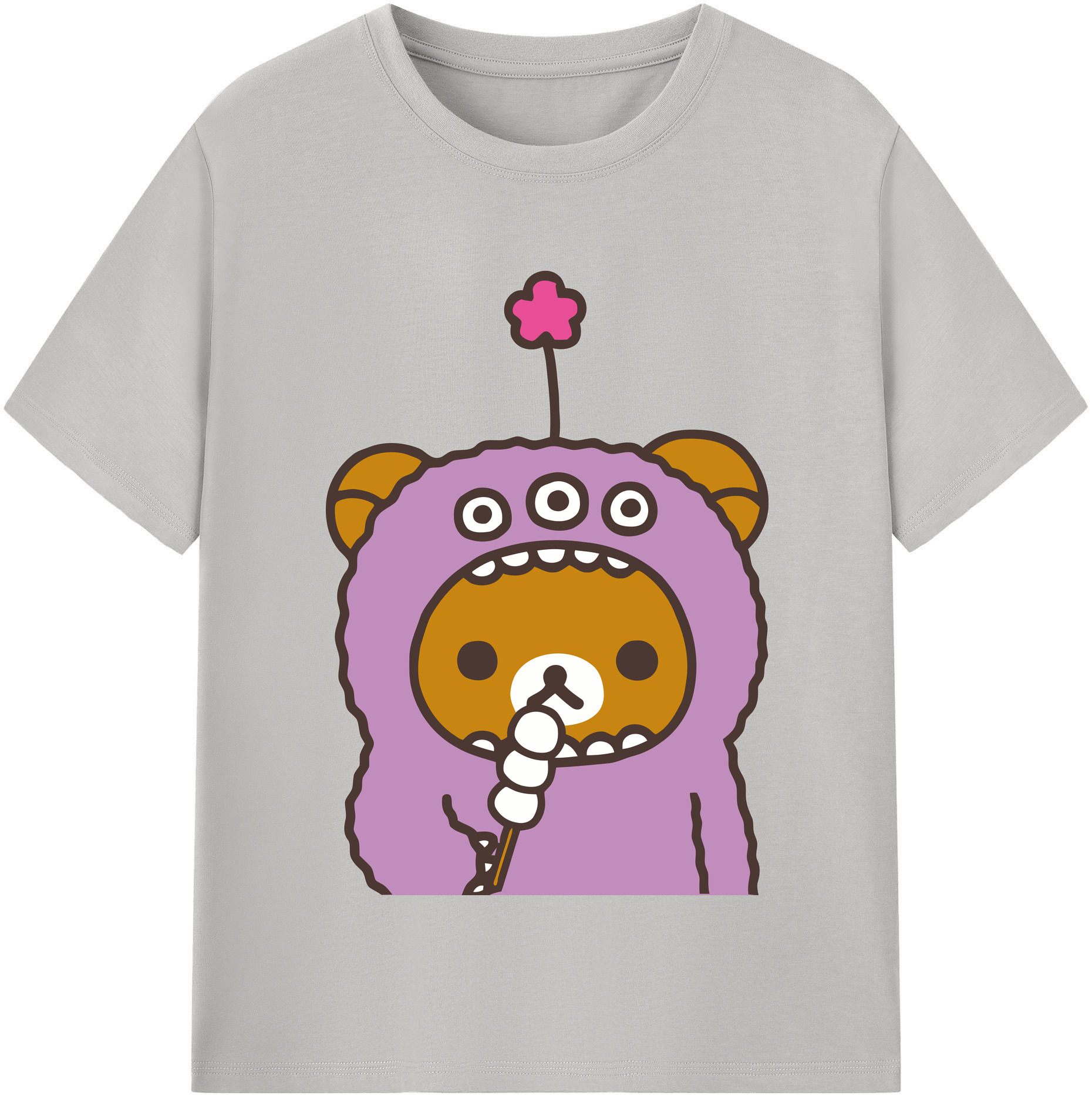 （画像用） リラックマ リラックマ キイロイトリ Rilakkuma Korilakkuma Kiiroitori 綿100％半袖Tシャツ（フロントプリント）