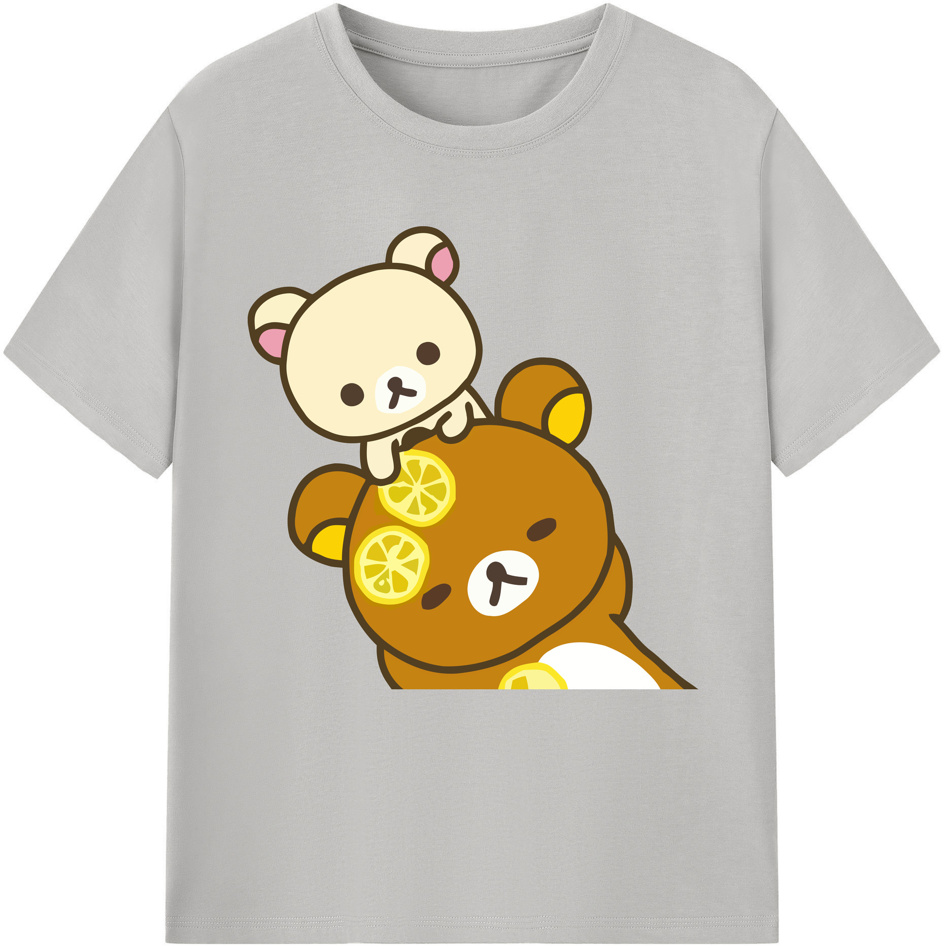 （画像用） リラックマ リラックマ キイロイトリ Rilakkuma Korilakkuma Kiiroitori 綿100％半袖Tシャツ（フロントプリント）