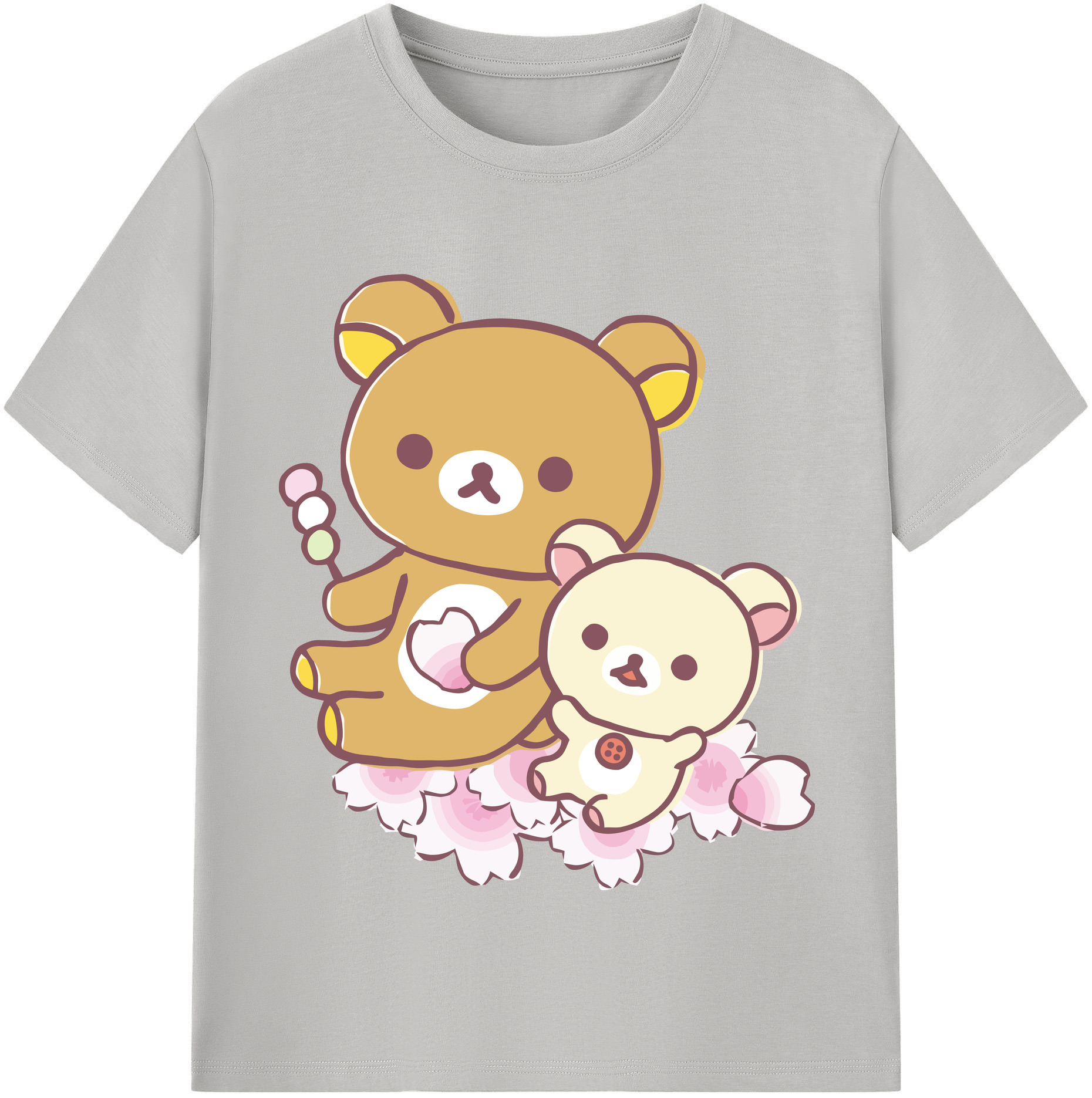 （画像用） リラックマ リラックマ キイロイトリ Rilakkuma Korilakkuma Kiiroitori 綿100％半袖Tシャツ（フロントプリント）