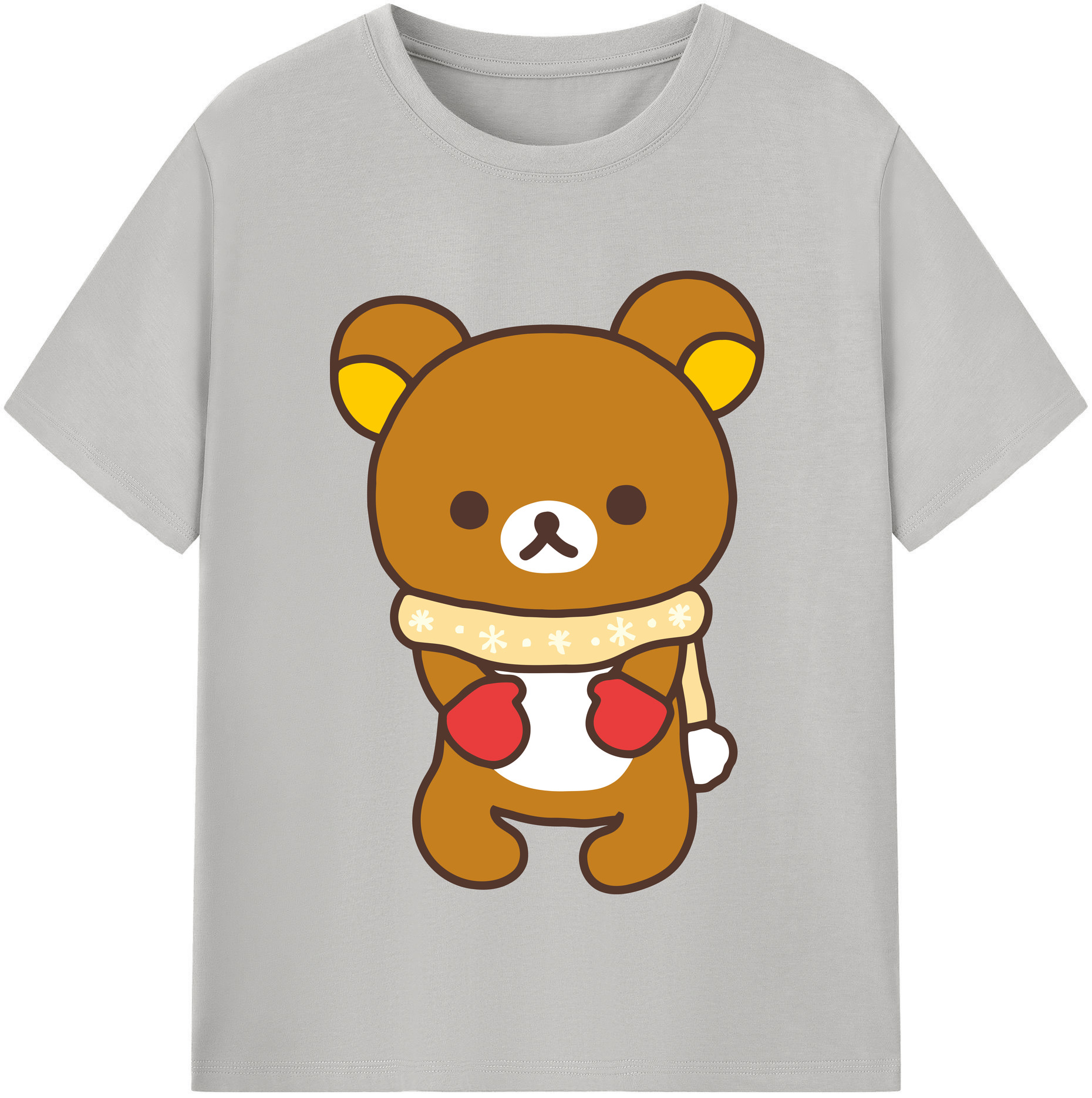 （画像用） リラックマ リラックマ キイロイトリ Rilakkuma Korilakkuma Kiiroitori 綿100％半袖Tシャツ（フロントプリント）
