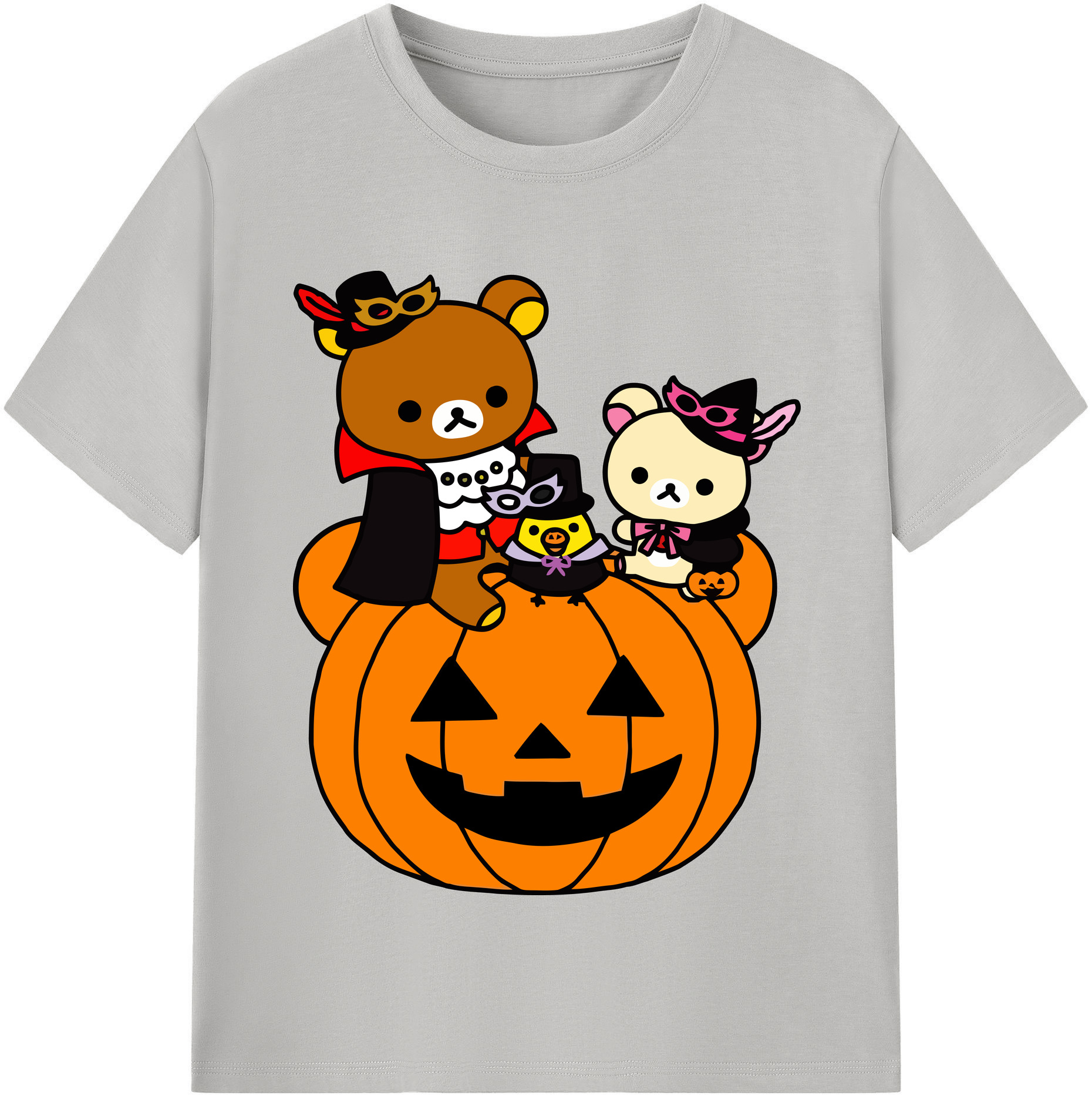 （画像用） リラックマ リラックマ キイロイトリ Rilakkuma Korilakkuma Kiiroitori 綿100％半袖Tシャツ（フロントプリント）