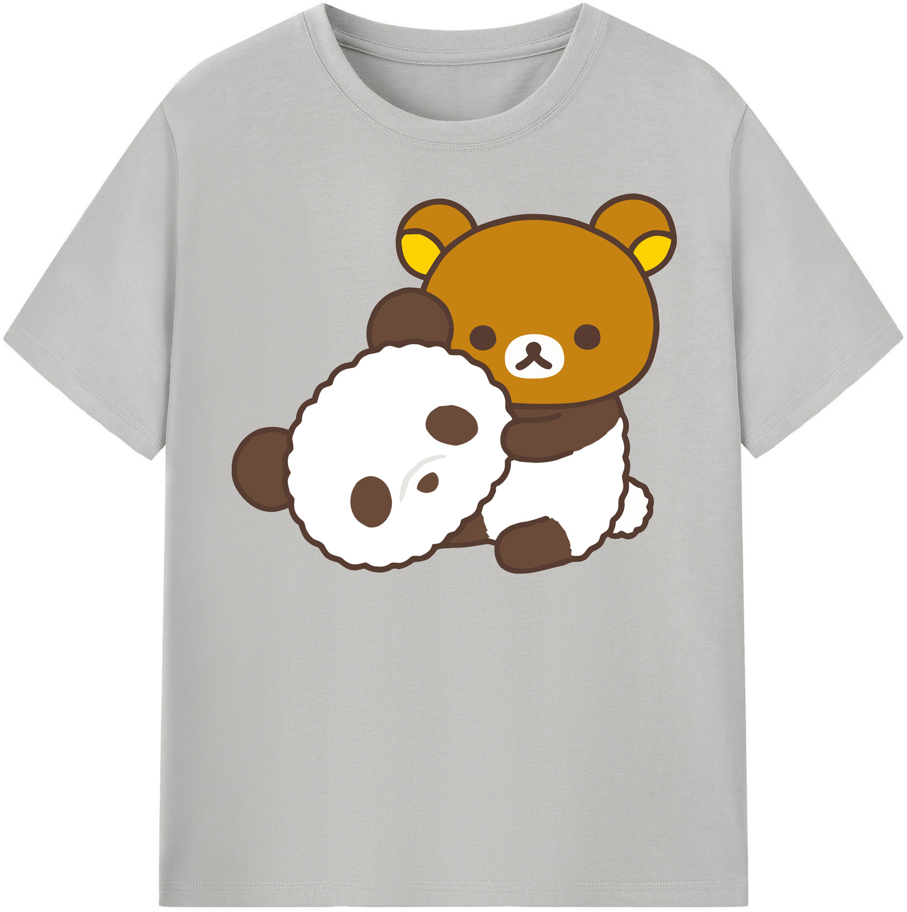 （画像用） リラックマ リラックマ キイロイトリ Rilakkuma Korilakkuma Kiiroitori 綿100％半袖Tシャツ（フロントプリント）