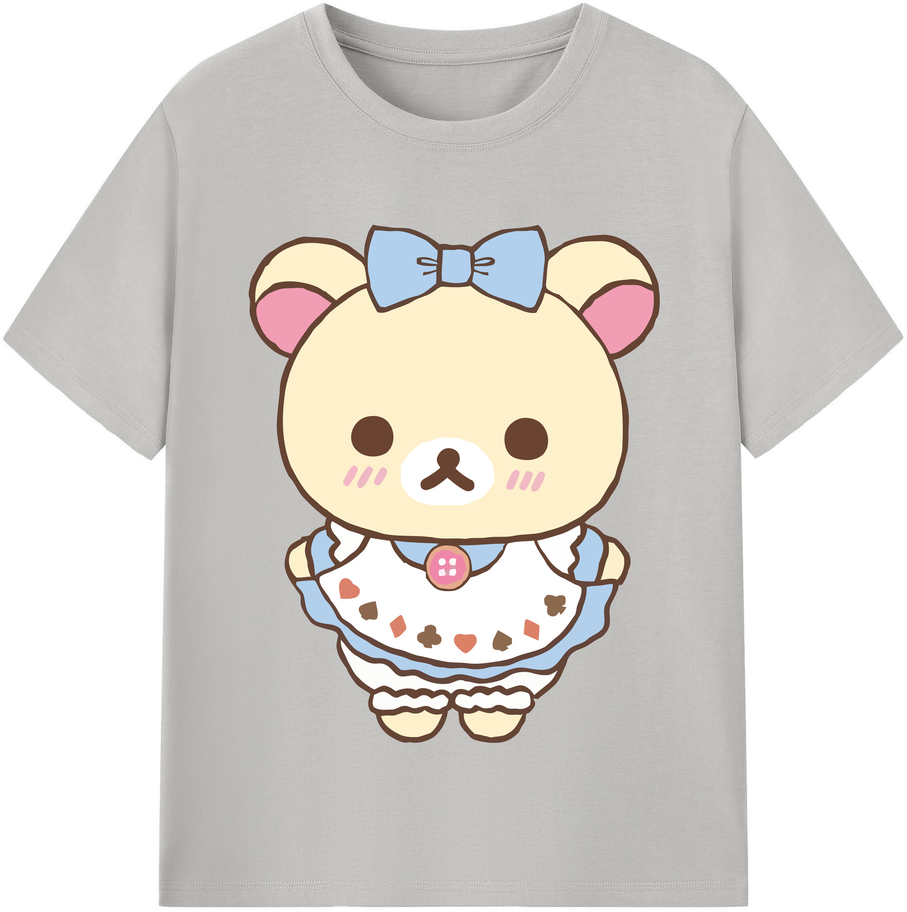 （画像用） リラックマ リラックマ キイロイトリ Rilakkuma Korilakkuma Kiiroitori 綿100％半袖Tシャツ（フロントプリント）