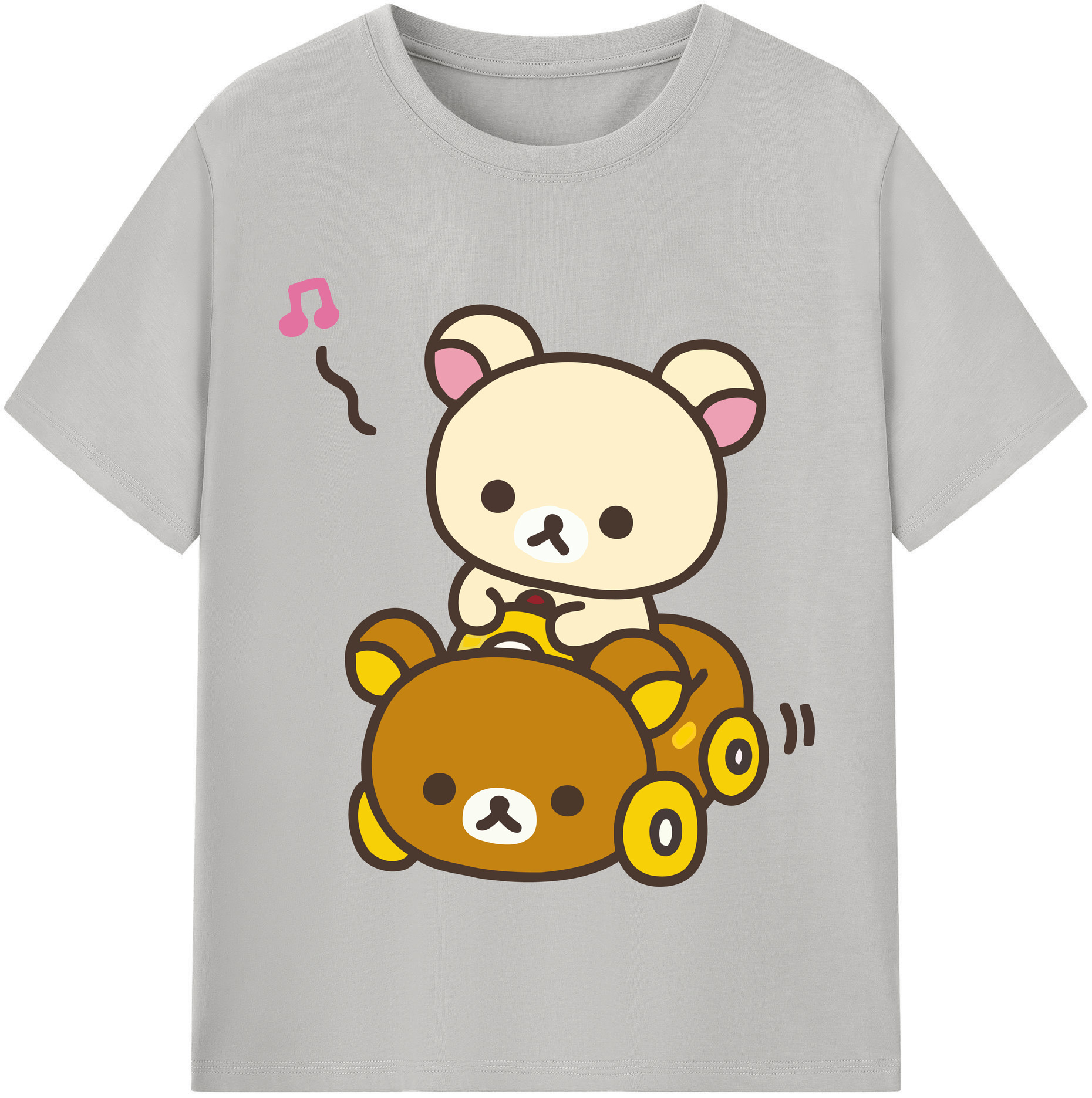 （画像用） リラックマ リラックマ キイロイトリ Rilakkuma Korilakkuma Kiiroitori 綿100％半袖Tシャツ（フロントプリント）