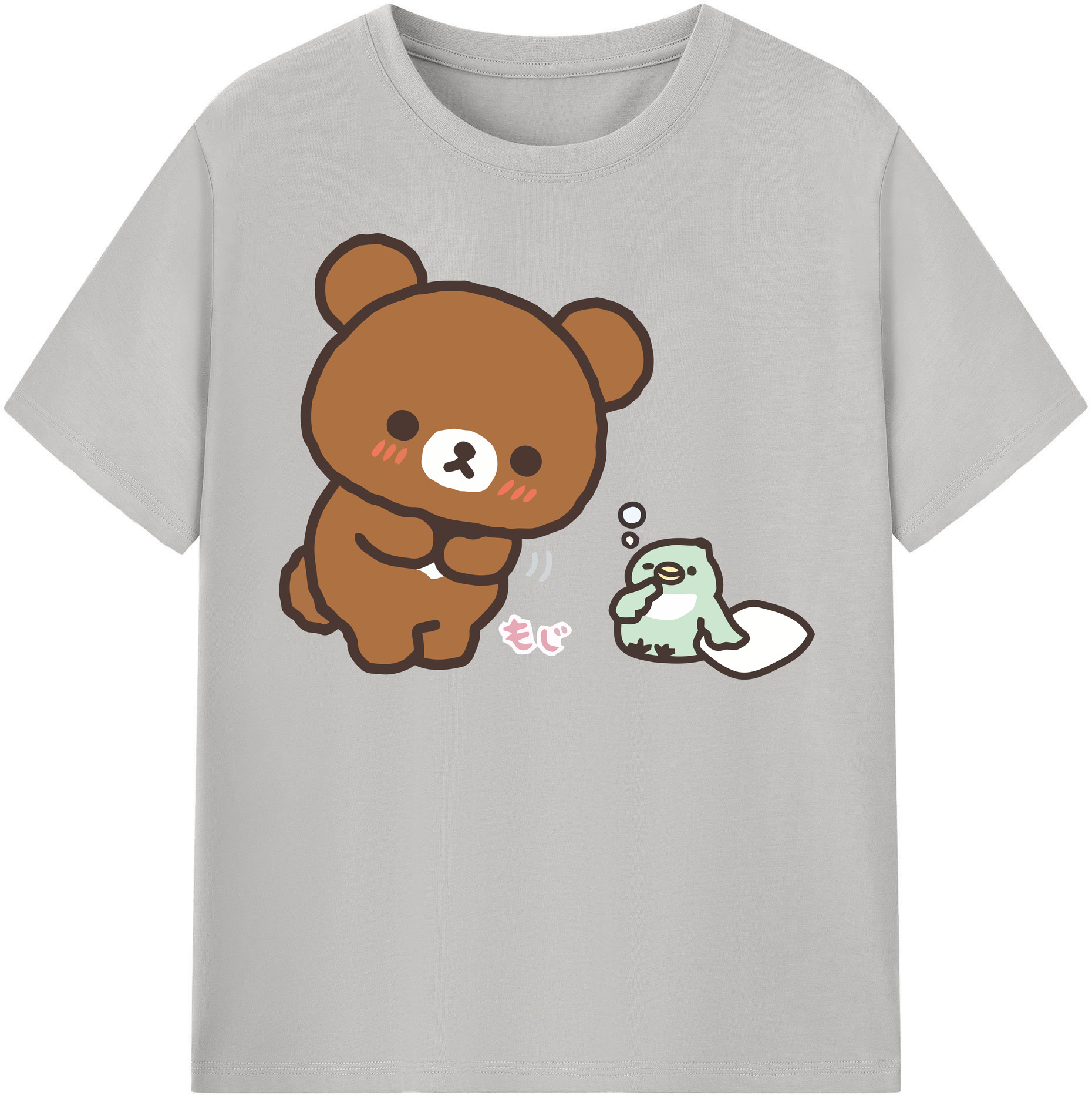（画像用） リラックマ リラックマ キイロイトリ Rilakkuma Korilakkuma Kiiroitori 綿100％半袖Tシャツ（フロントプリント）