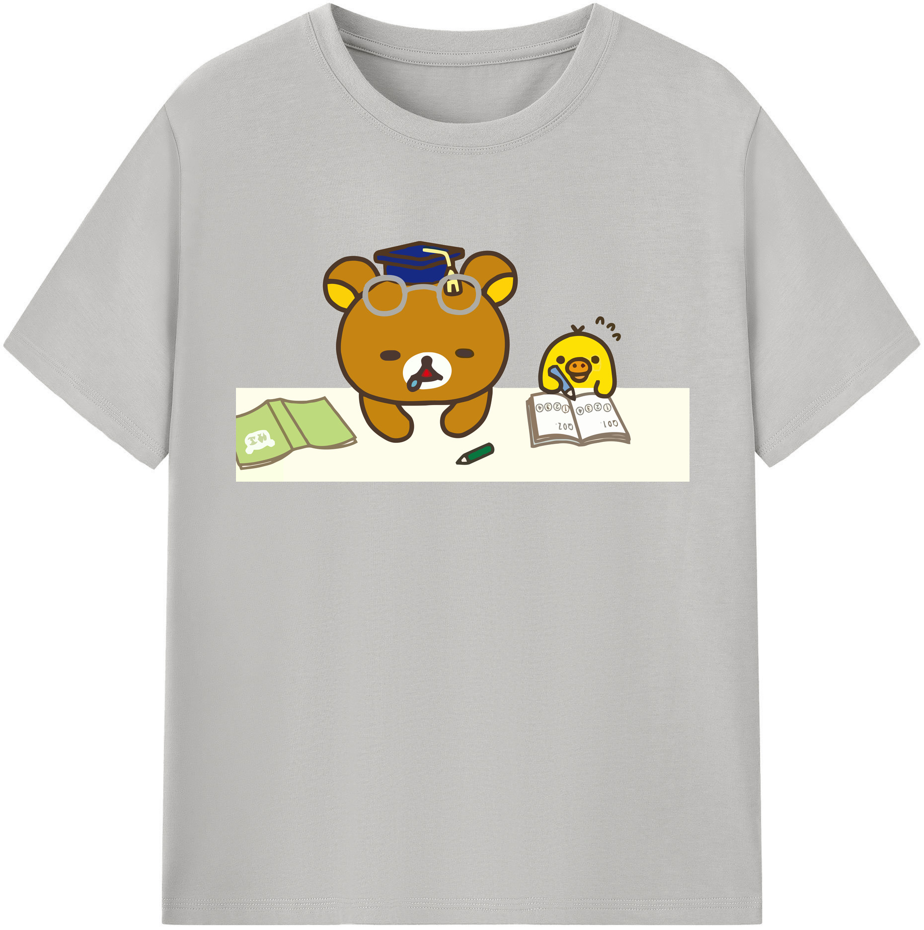 （画像用） リラックマ リラックマ キイロイトリ Rilakkuma Korilakkuma Kiiroitori 綿100％半袖Tシャツ（フロントプリント）