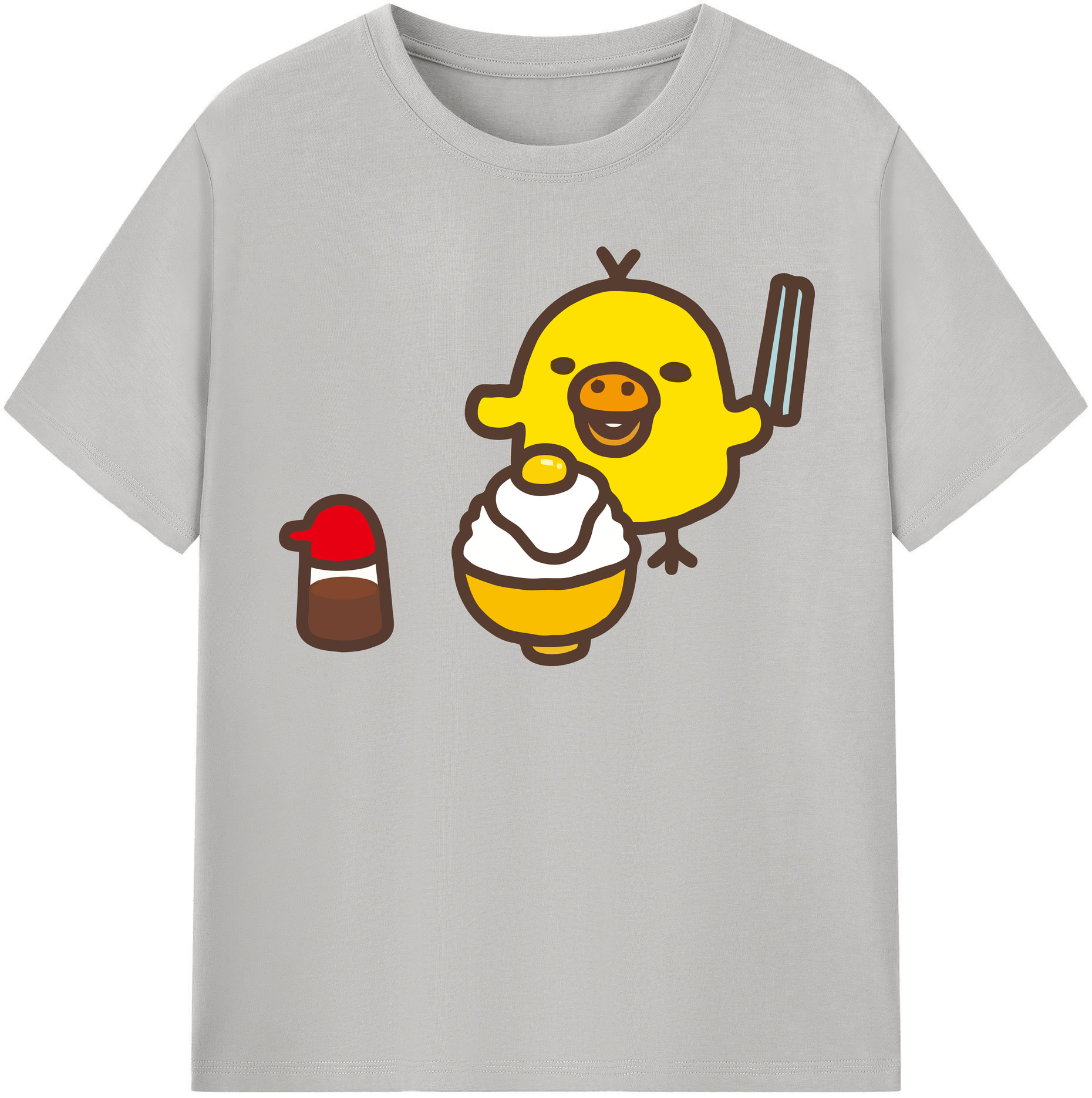 （画像用） リラックマ リラックマ キイロイトリ Rilakkuma Korilakkuma Kiiroitori 綿100％半袖Tシャツ（フロントプリント）