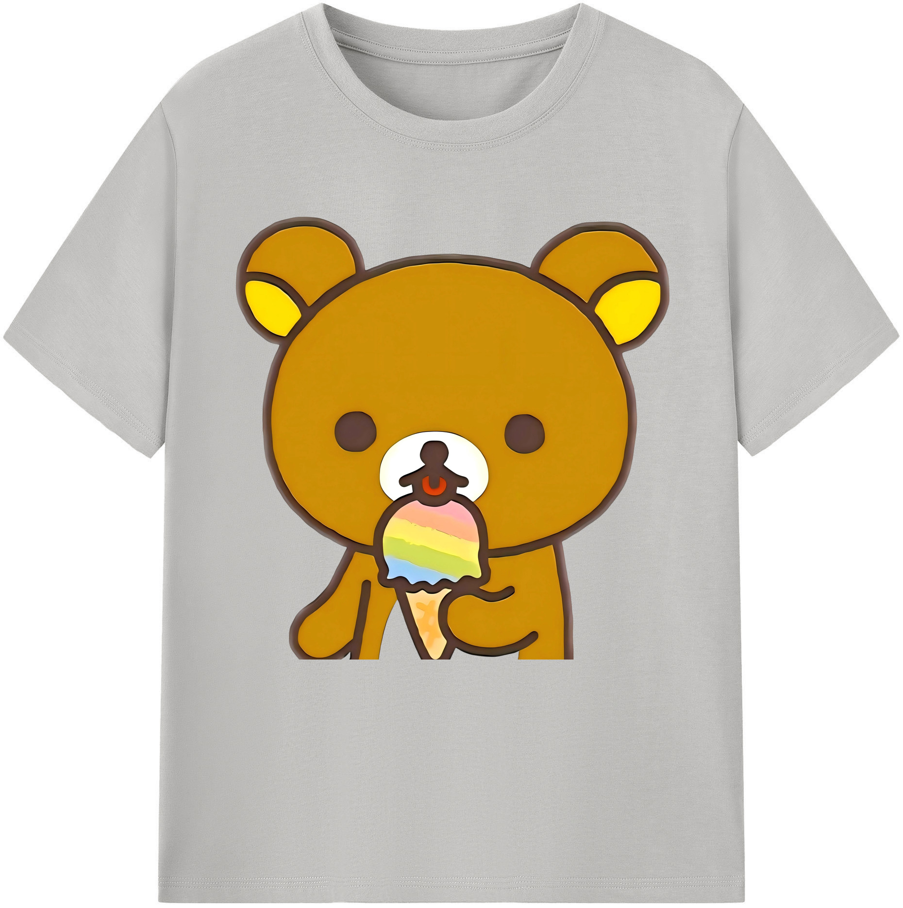 （画像用） リラックマ リラックマ キイロイトリ Rilakkuma Korilakkuma Kiiroitori 綿100％半袖Tシャツ（フロントプリント）