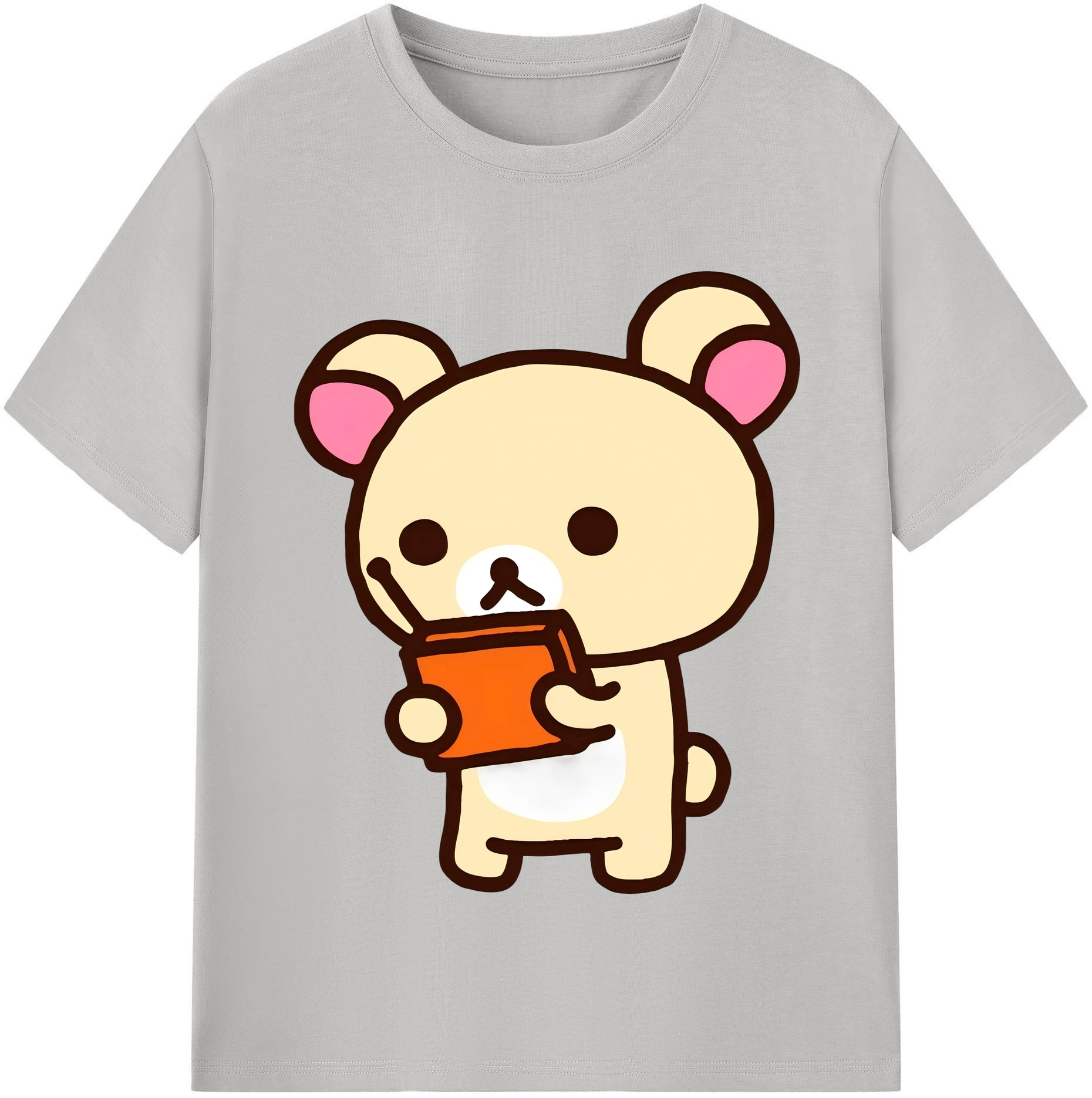 （画像用） リラックマ リラックマ キイロイトリ Rilakkuma Korilakkuma Kiiroitori 綿100％半袖Tシャツ（フロントプリント）