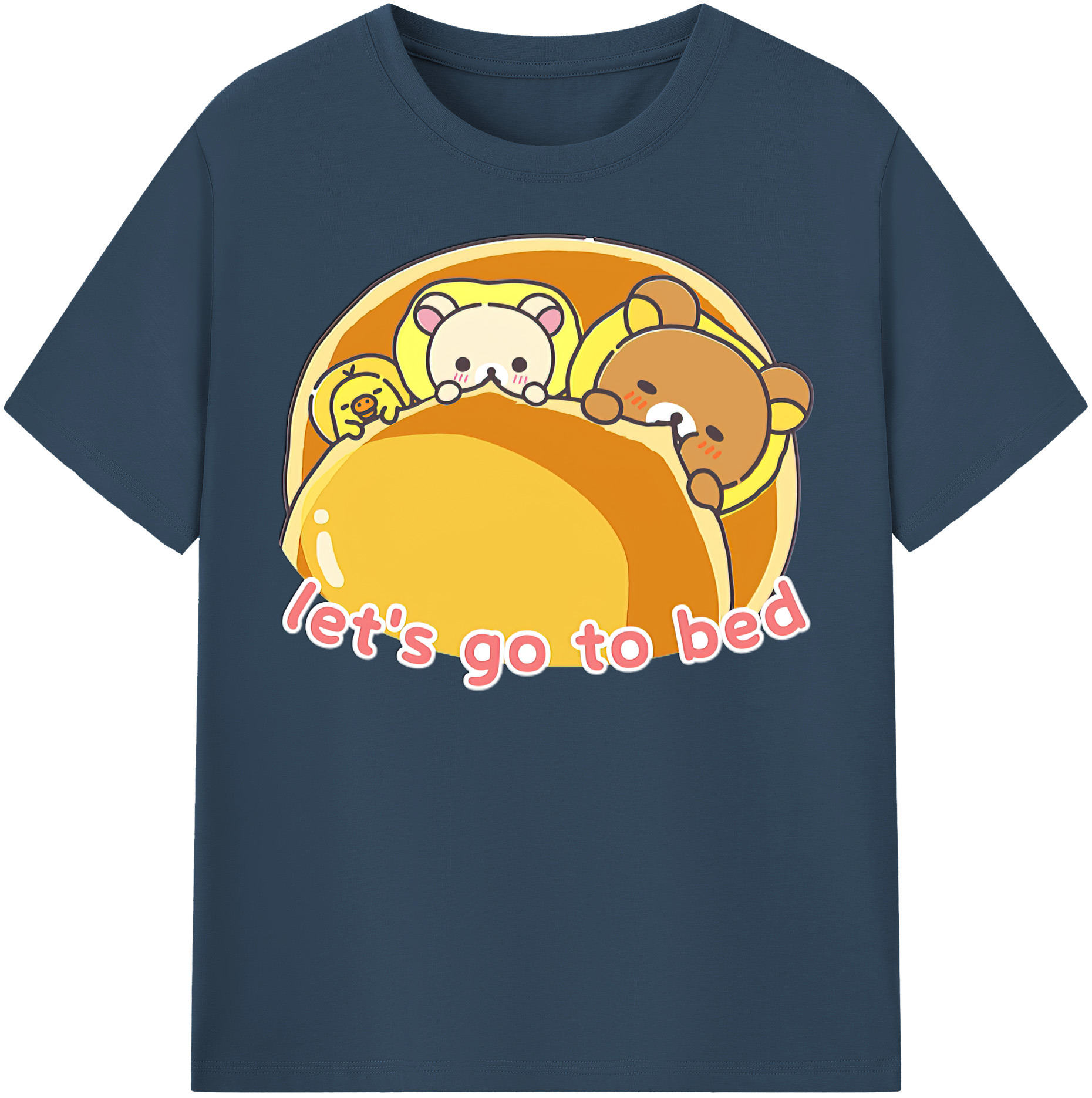 （画像用） リラックマ リラックマ キイロイトリ Rilakkuma Korilakkuma Kiiroitori 綿100％半袖Tシャツ（フロントプリント）