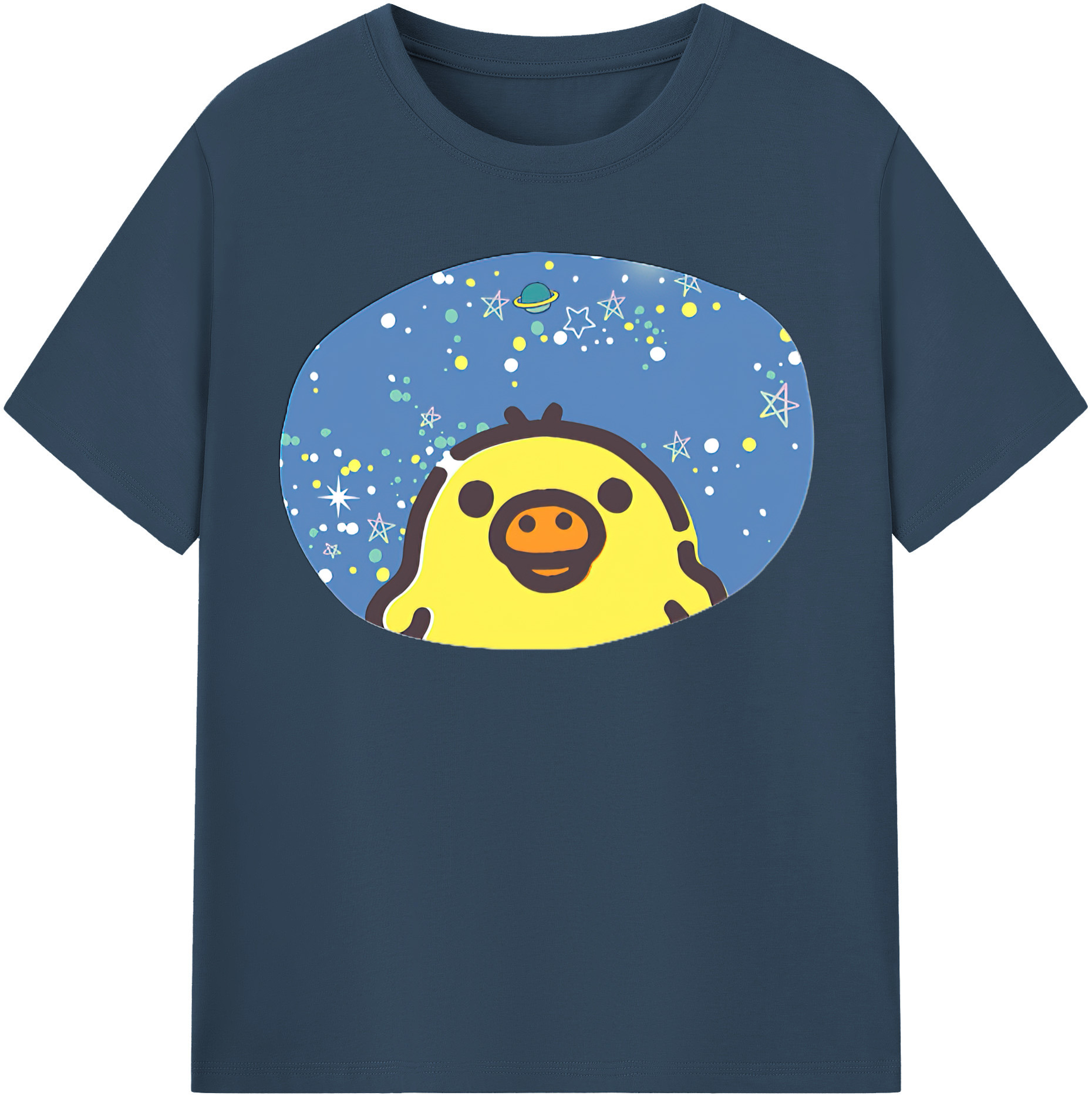 （画像用） リラックマ リラックマ キイロイトリ Rilakkuma Korilakkuma Kiiroitori 綿100％半袖Tシャツ（フロントプリント）