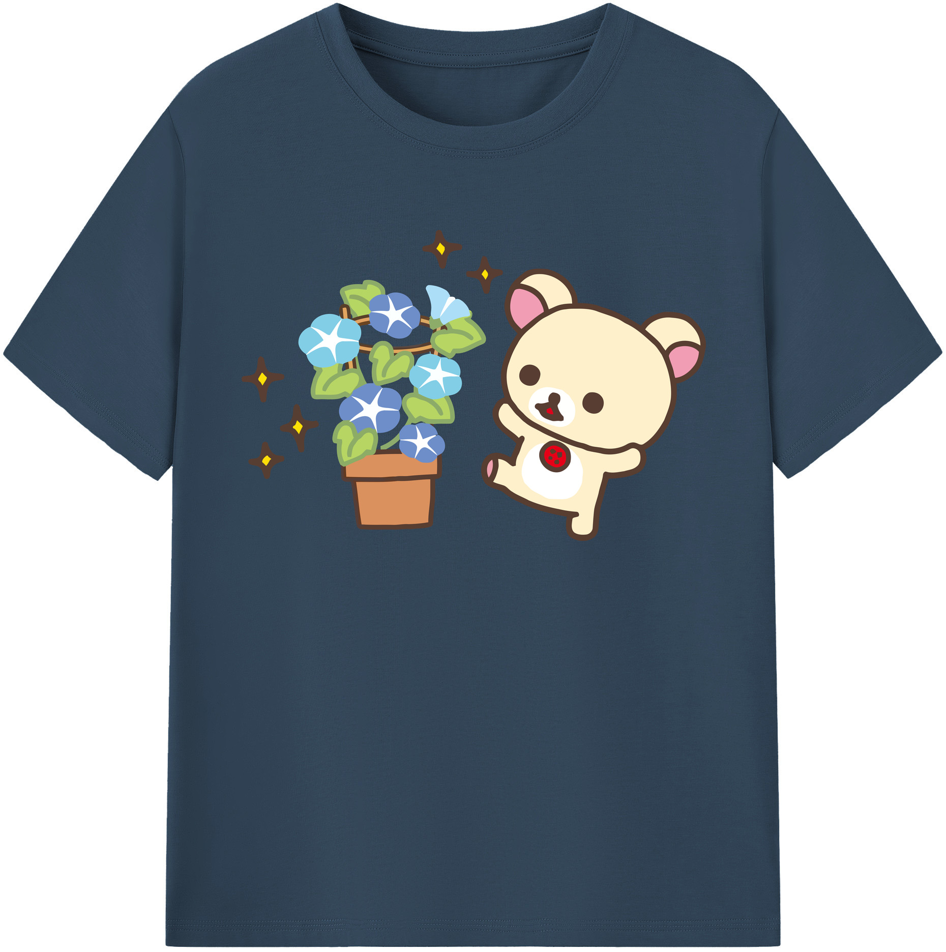 （画像用） リラックマ リラックマ キイロイトリ Rilakkuma Korilakkuma Kiiroitori 綿100％半袖Tシャツ（フロントプリント）