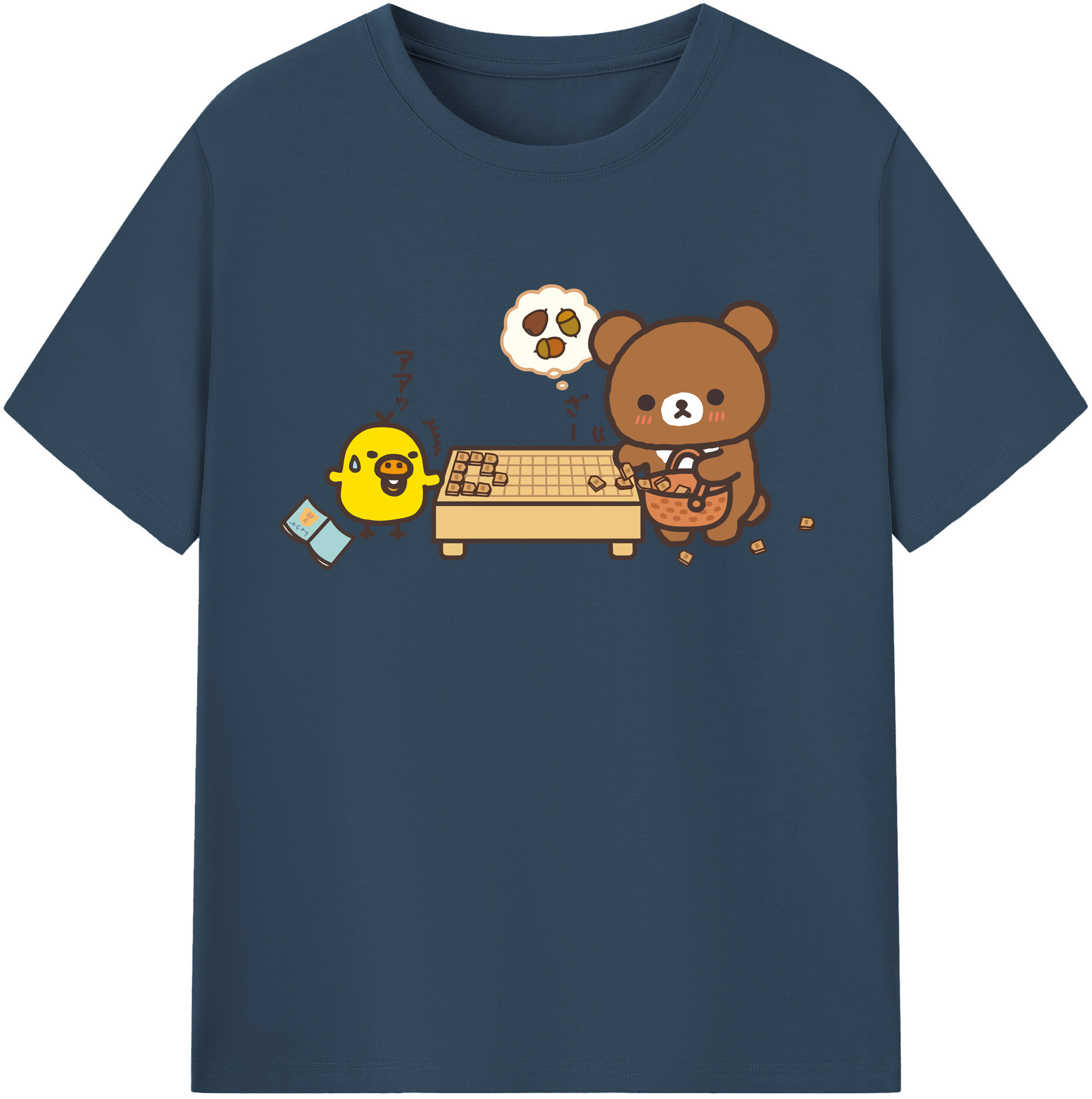（画像用） リラックマ リラックマ キイロイトリ Rilakkuma Korilakkuma Kiiroitori 綿100％半袖Tシャツ（フロントプリント）