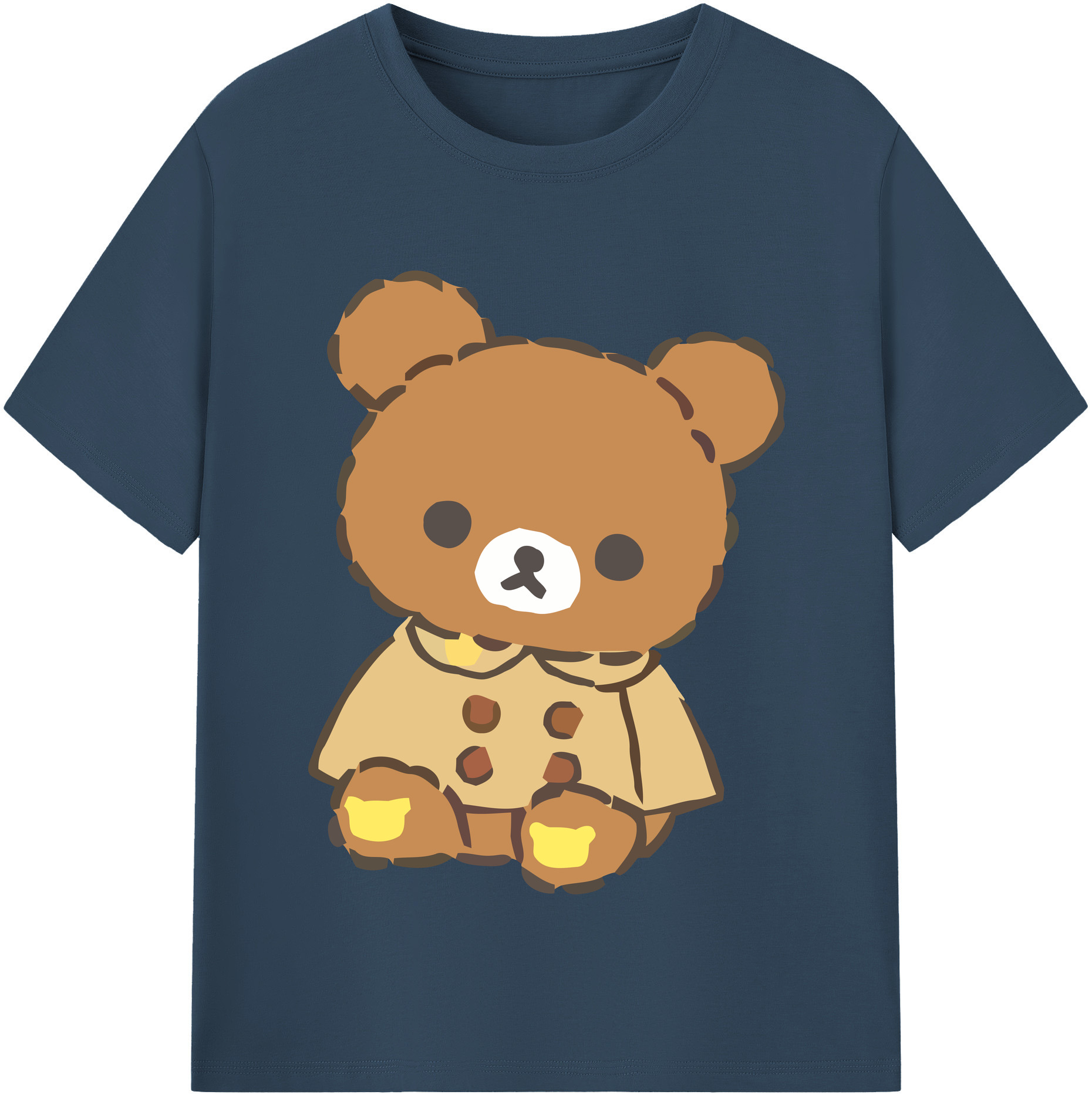 （画像用） リラックマ リラックマ キイロイトリ Rilakkuma Korilakkuma Kiiroitori 綿100％半袖Tシャツ（フロントプリント）