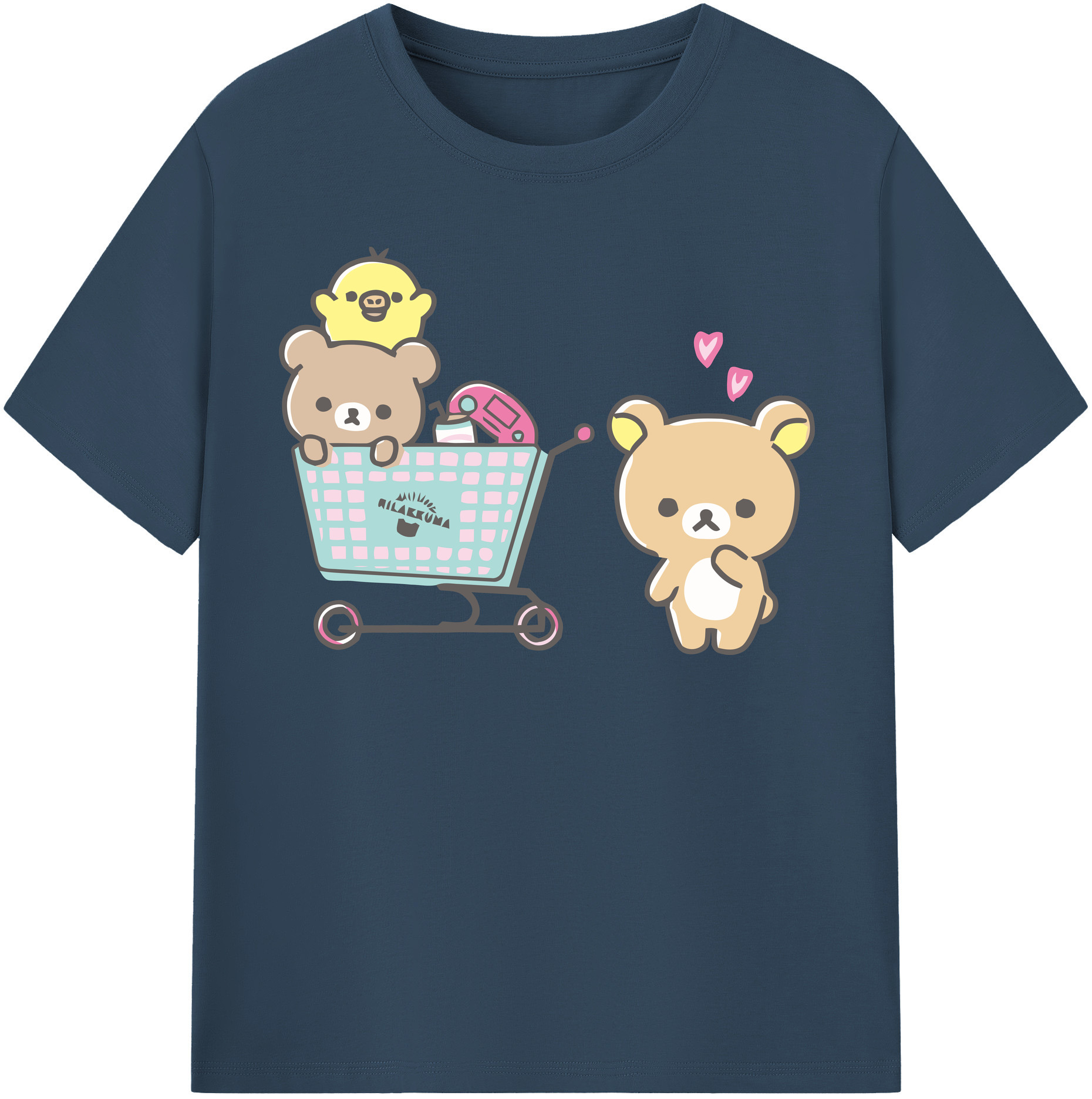 （画像用） リラックマ リラックマ キイロイトリ Rilakkuma Korilakkuma Kiiroitori 綿100％半袖Tシャツ（フロントプリント）