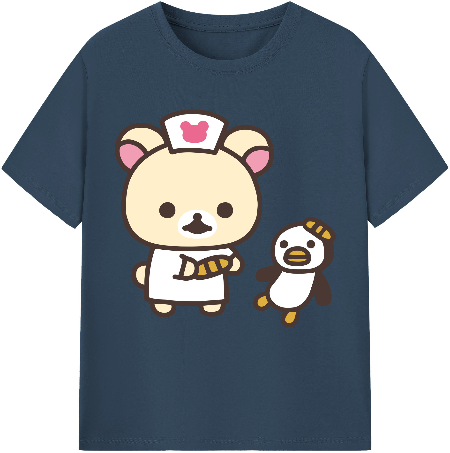 （画像用） リラックマ リラックマ キイロイトリ Rilakkuma Korilakkuma Kiiroitori 綿100％半袖Tシャツ（フロントプリント）