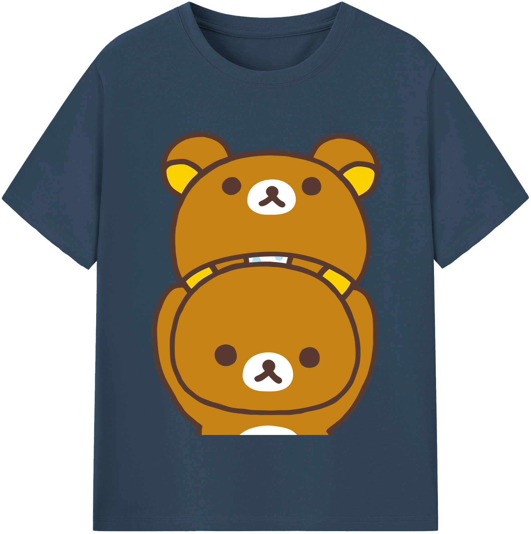 （画像用） リラックマ リラックマ キイロイトリ Rilakkuma Korilakkuma Kiiroitori 綿100％半袖Tシャツ（フロントプリント）