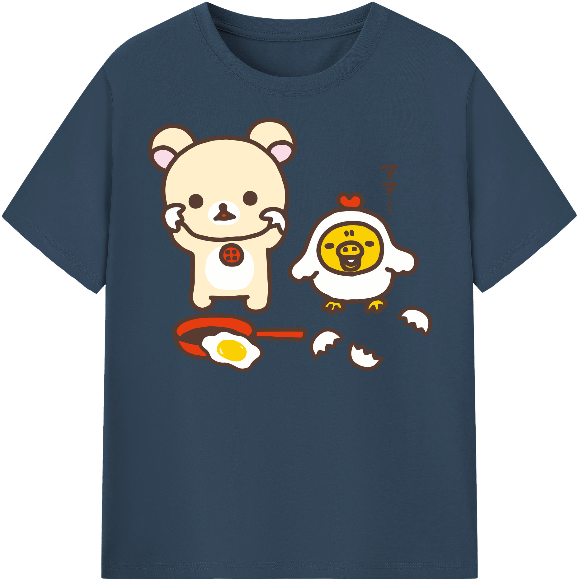 （画像用） リラックマ リラックマ キイロイトリ Rilakkuma Korilakkuma Kiiroitori 綿100％半袖Tシャツ（フロントプリント）