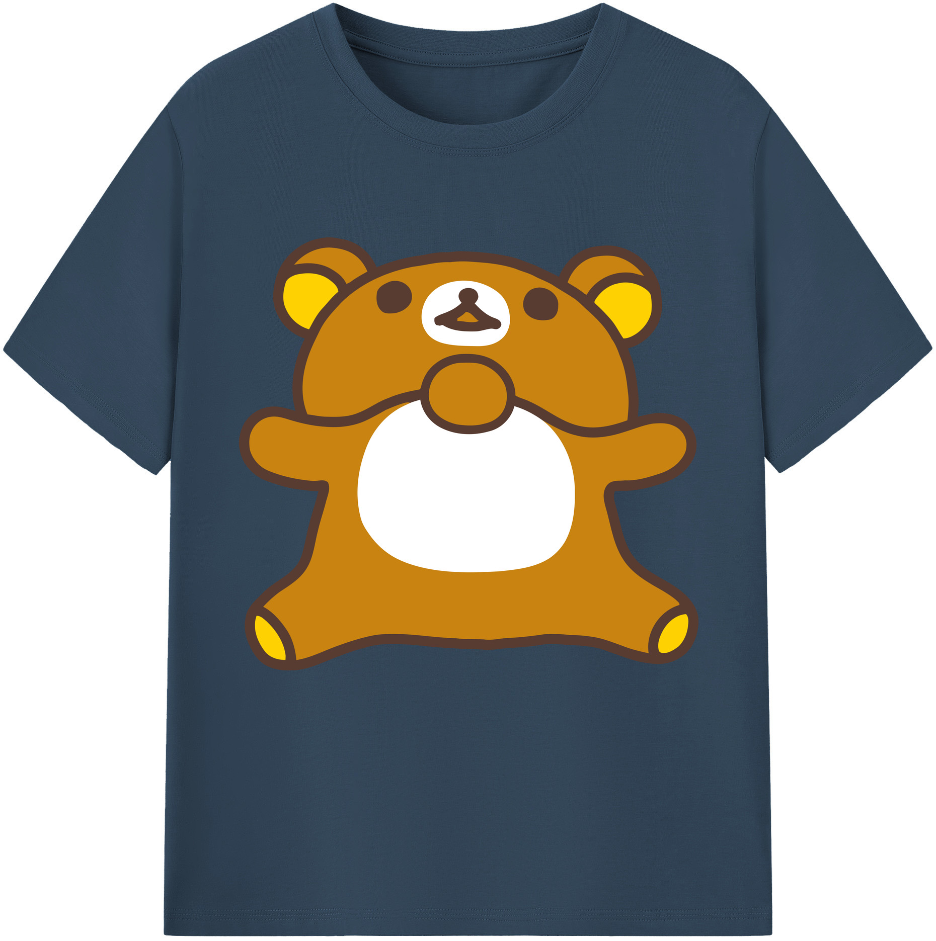 （画像用） リラックマ リラックマ キイロイトリ Rilakkuma Korilakkuma Kiiroitori 綿100％半袖Tシャツ（フロントプリント）