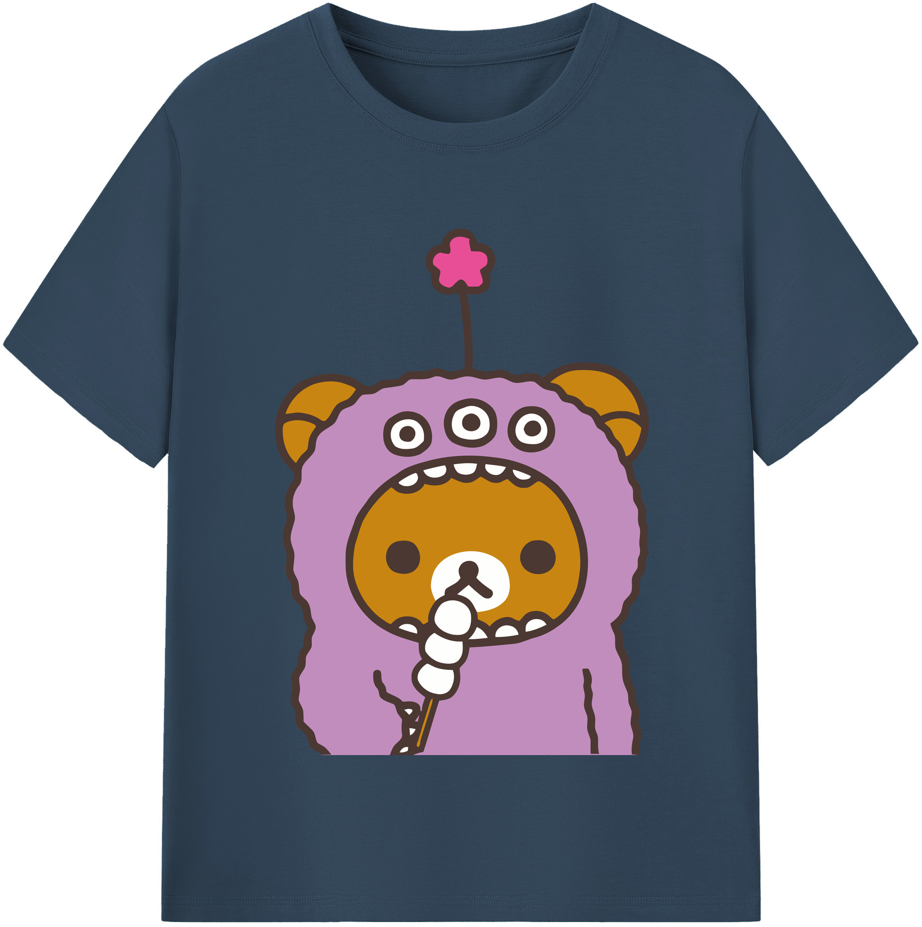 （画像用） リラックマ リラックマ キイロイトリ Rilakkuma Korilakkuma Kiiroitori 綿100％半袖Tシャツ（フロントプリント）